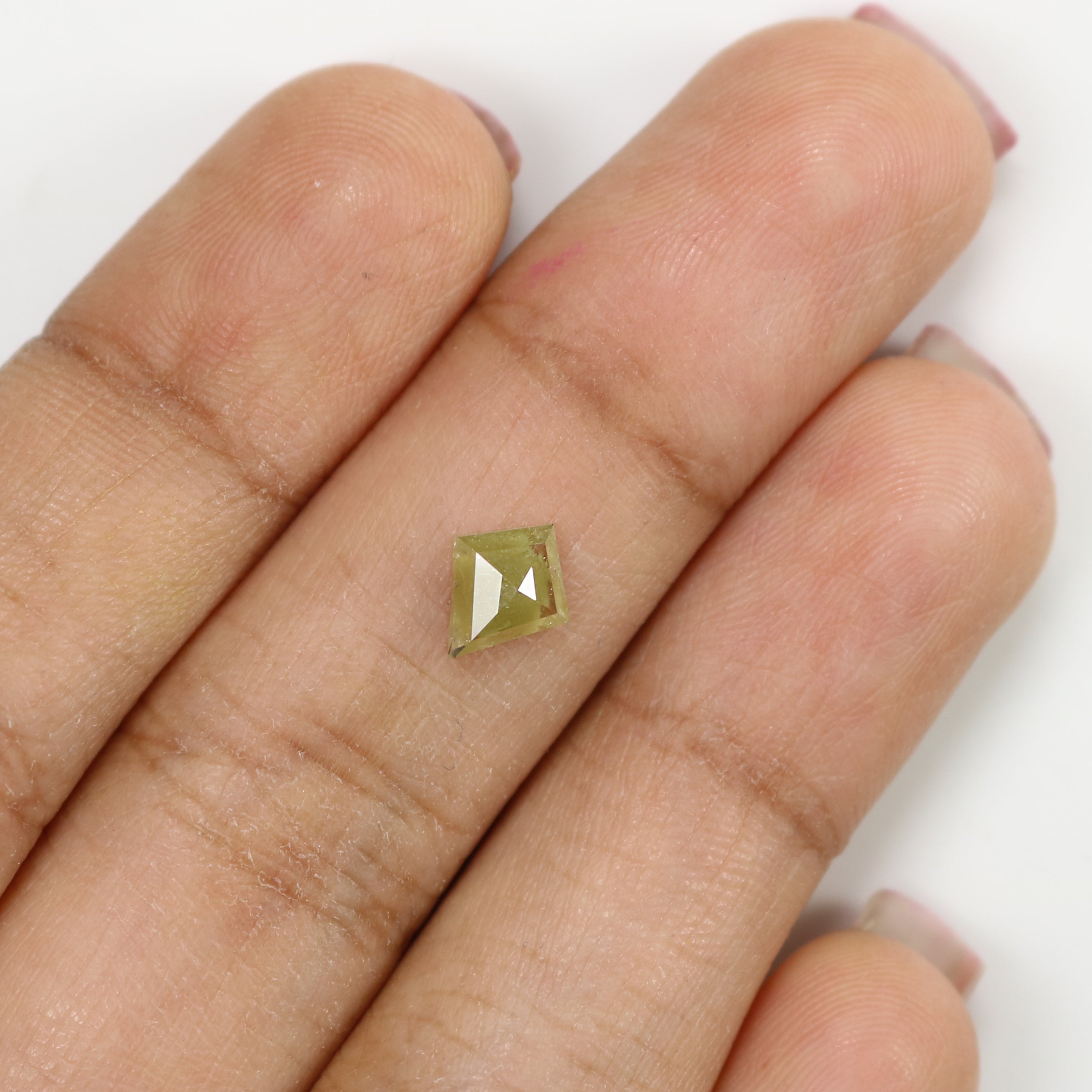 0.63 Ct Natural Loose Kite Shape Diamond Yellow Color Kite Cut Diamond 7.40 MM Natural Loose Yellow Diamond Kite Rose Cut Diamond KQ1906