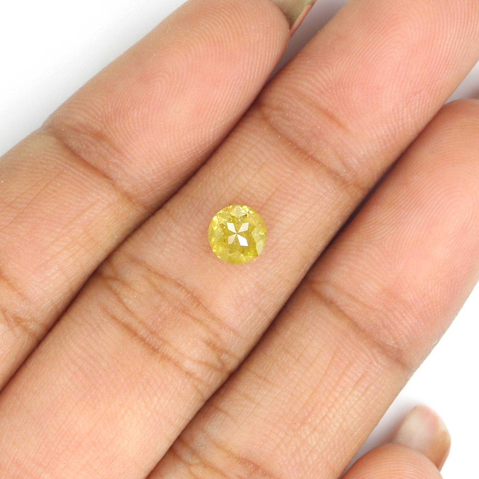 0.75 CT Natural Loose Round Rose Cut Diamond Yellow Color Round Shape Diamond 5.30 MM Natural Yellow Color Round Rose Cut Diamond LQ917