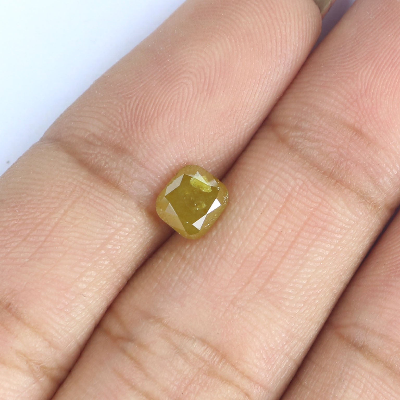 0.94 CT Natural Loose Cushion Shape Diamond Yellow Color Cushion Diamond 5.30 MM Natural Yellow Color Cushion Brilliant Cut Diamond LQ7242