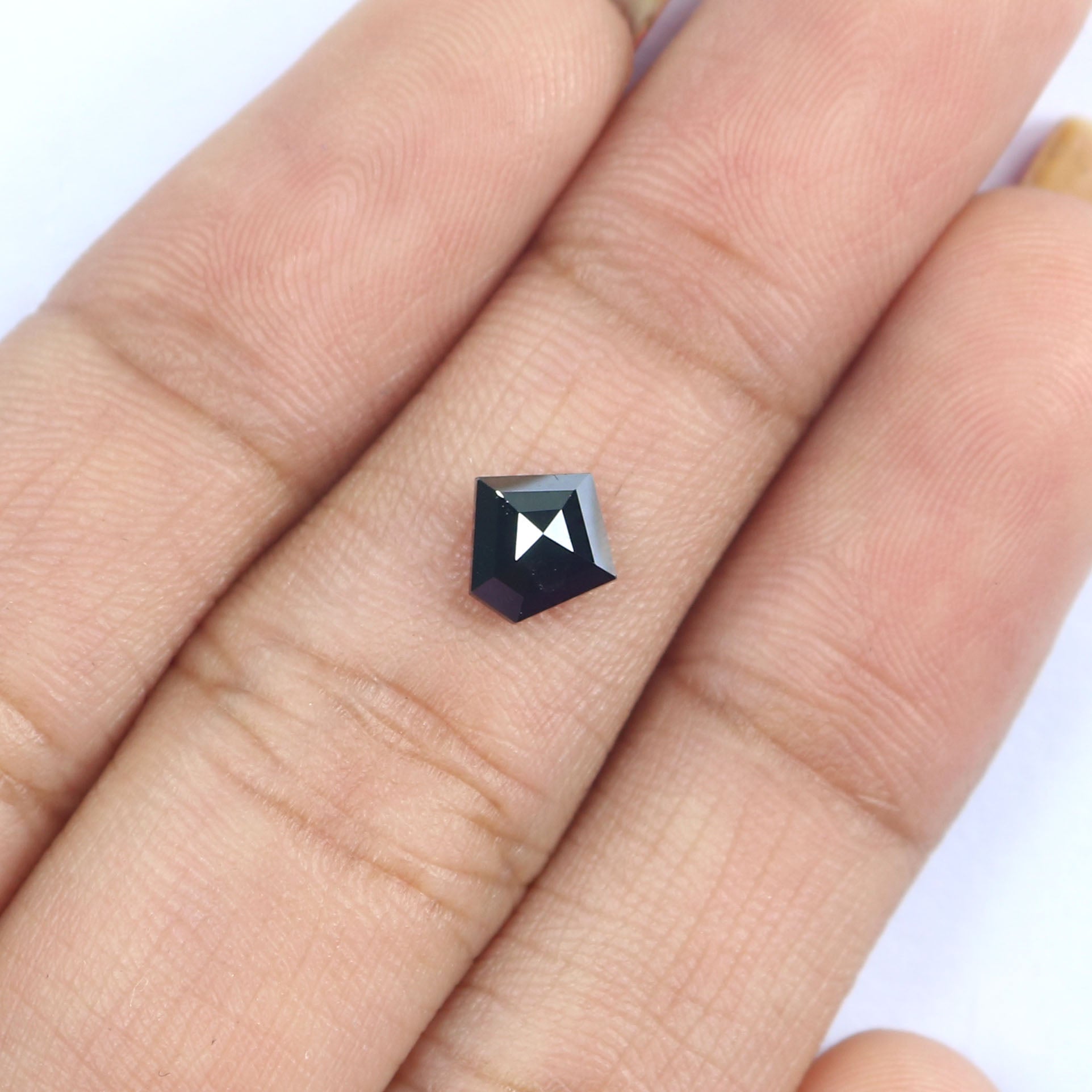 Natural Loose Pentagon Diamond Black Color 0.70 CT 6.25 MM Pentagon Shape Rose Cut Diamond L9764