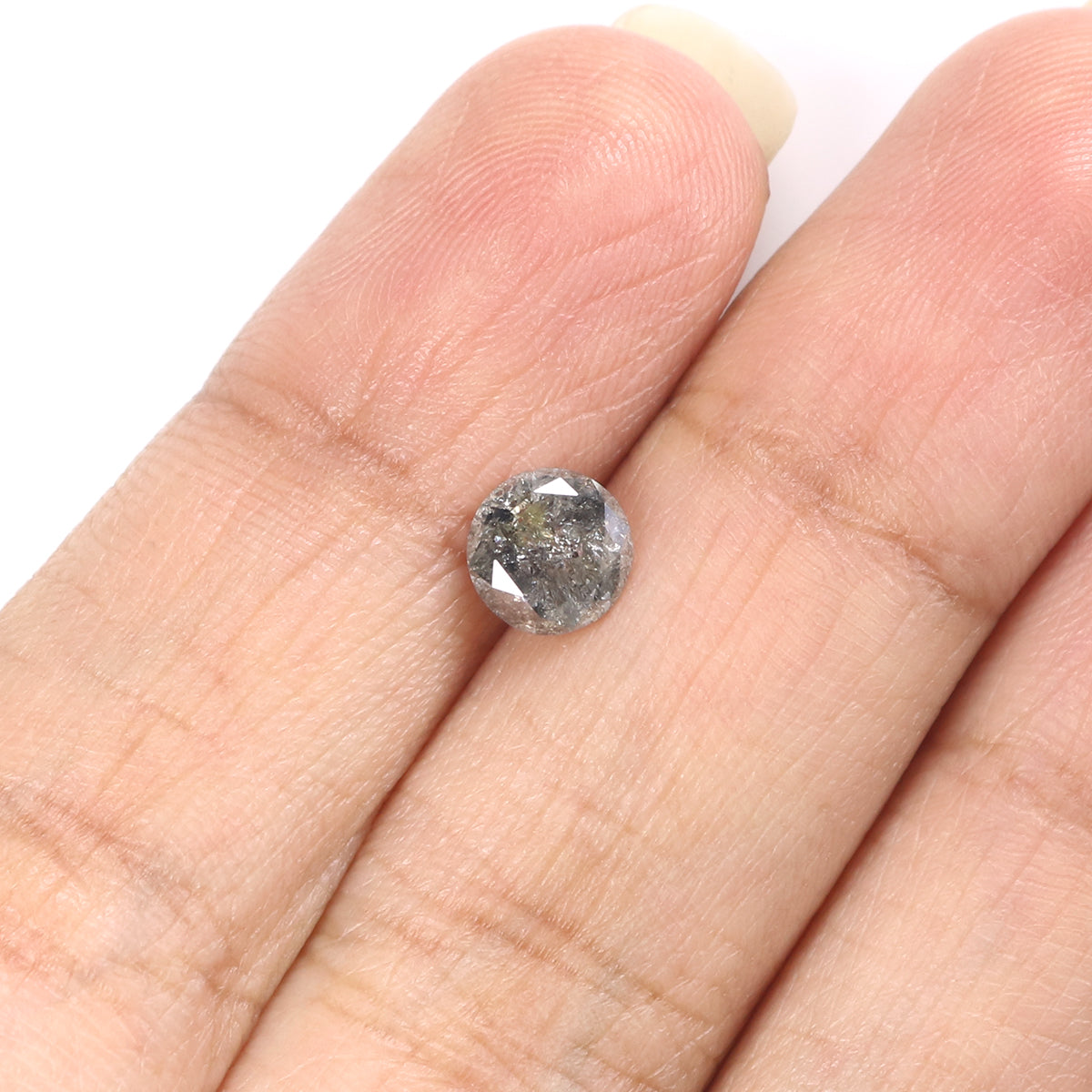 0.96 CT Natural Loose Round Shape Diamond Salt And Pepper Round Cut Diamond 6.00 MM Natural Loose Diamond Round Brilliant Cut Diamond LQ2031