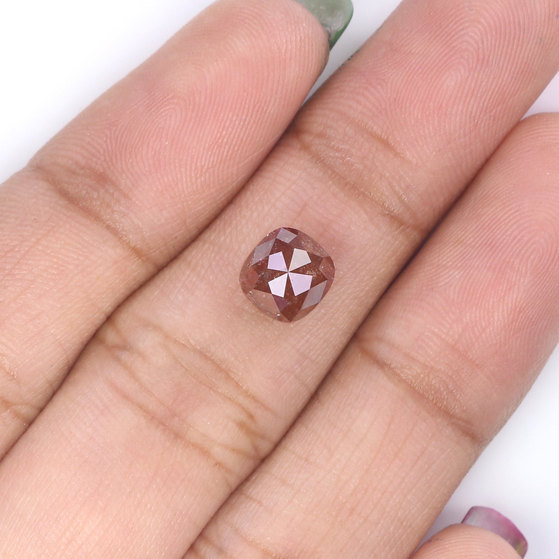 1.47 CT Natural Loose Cushion Shape Diamond Brown Color Cushion Cut Diamond 6.40 MM Natural Loose Diamond Cushion Rose Cut Diamond LQ9964