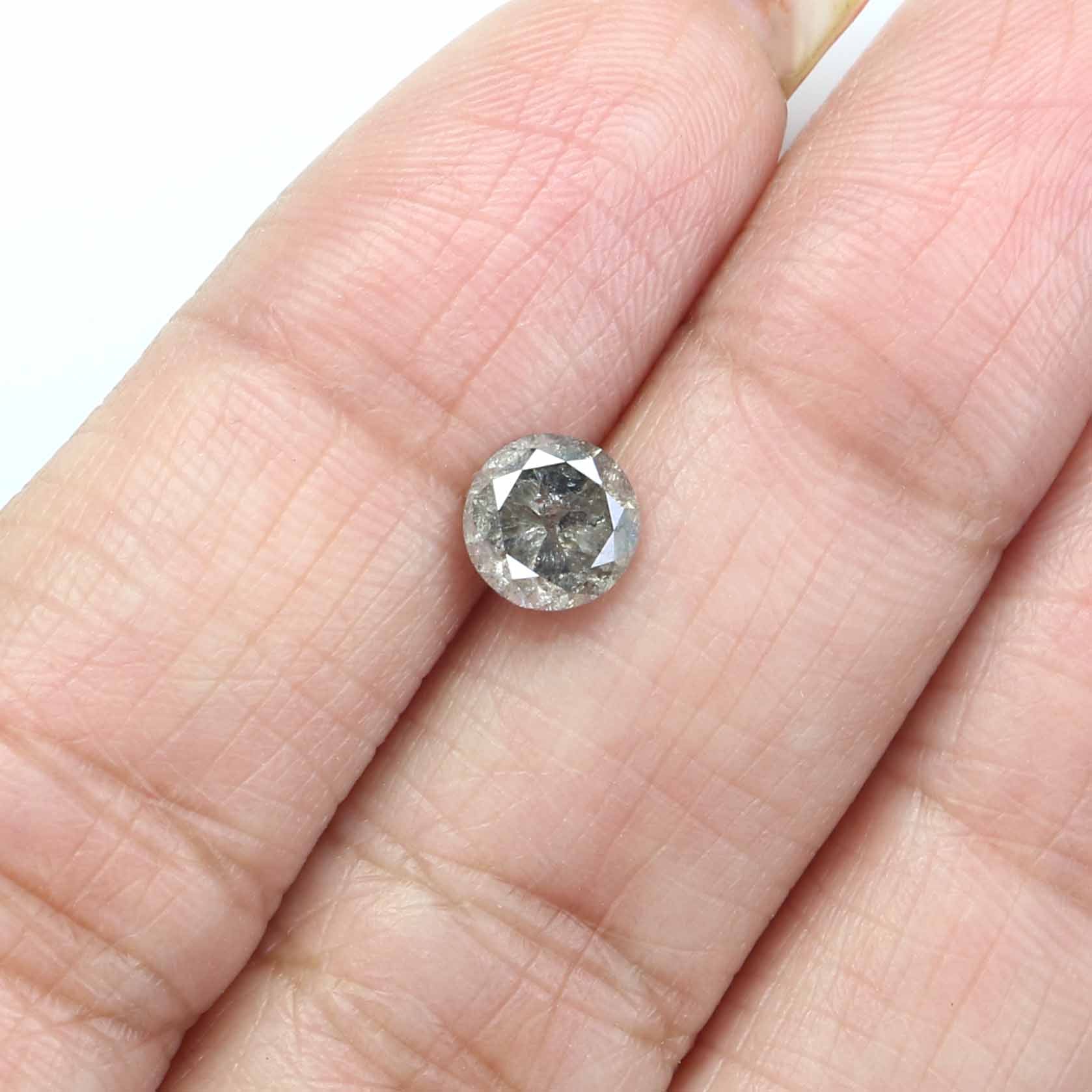 0.95 CT Natural Loose Round Shape Diamond Black Grey Color Round Shape Diamond 5.90 MM Salt And Pepper Round Brilliant Cut Diamond LQ2354