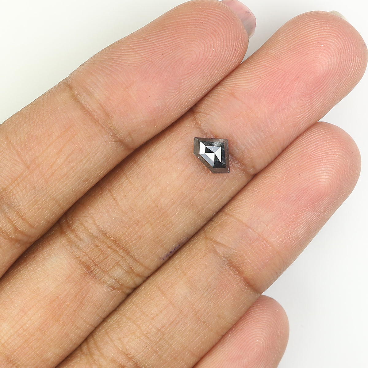 0.63 Ct Natural Loose Shield Shape Diamond Salt And Pepper Shield Cut Diamond 4.80 MM Natural Black Color Shield Rose Cut Diamond LQ1020