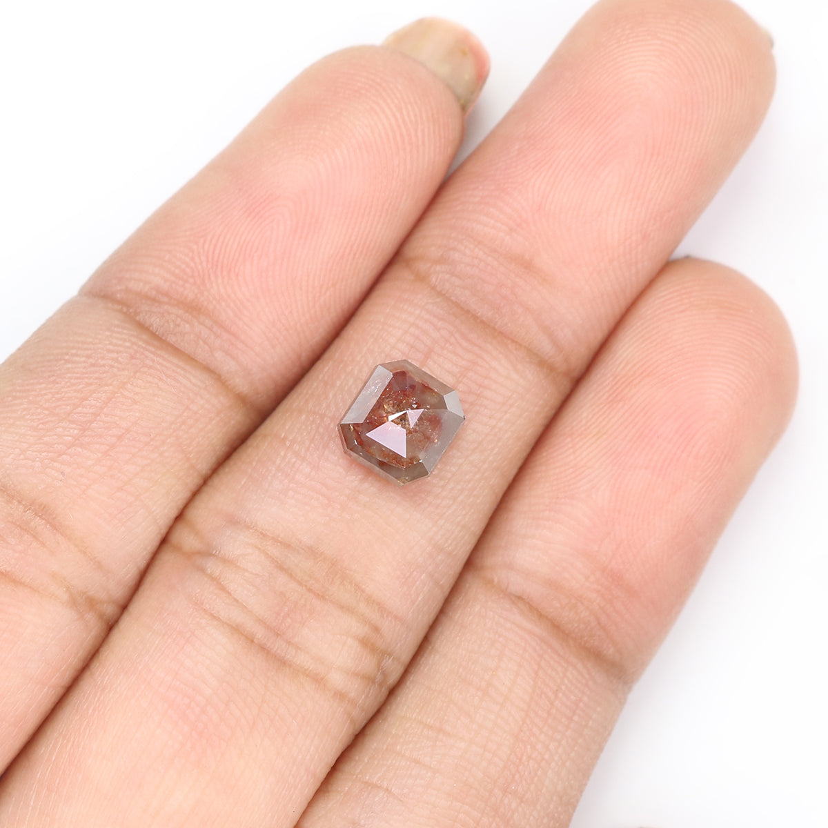 1.35 Ct Natural Loose Emerald Shape Diamond Brown Color Emerald Diamond 6.25 MM Natural Brown Color Diamond Emerald Rose Cut Diamond LQ2125