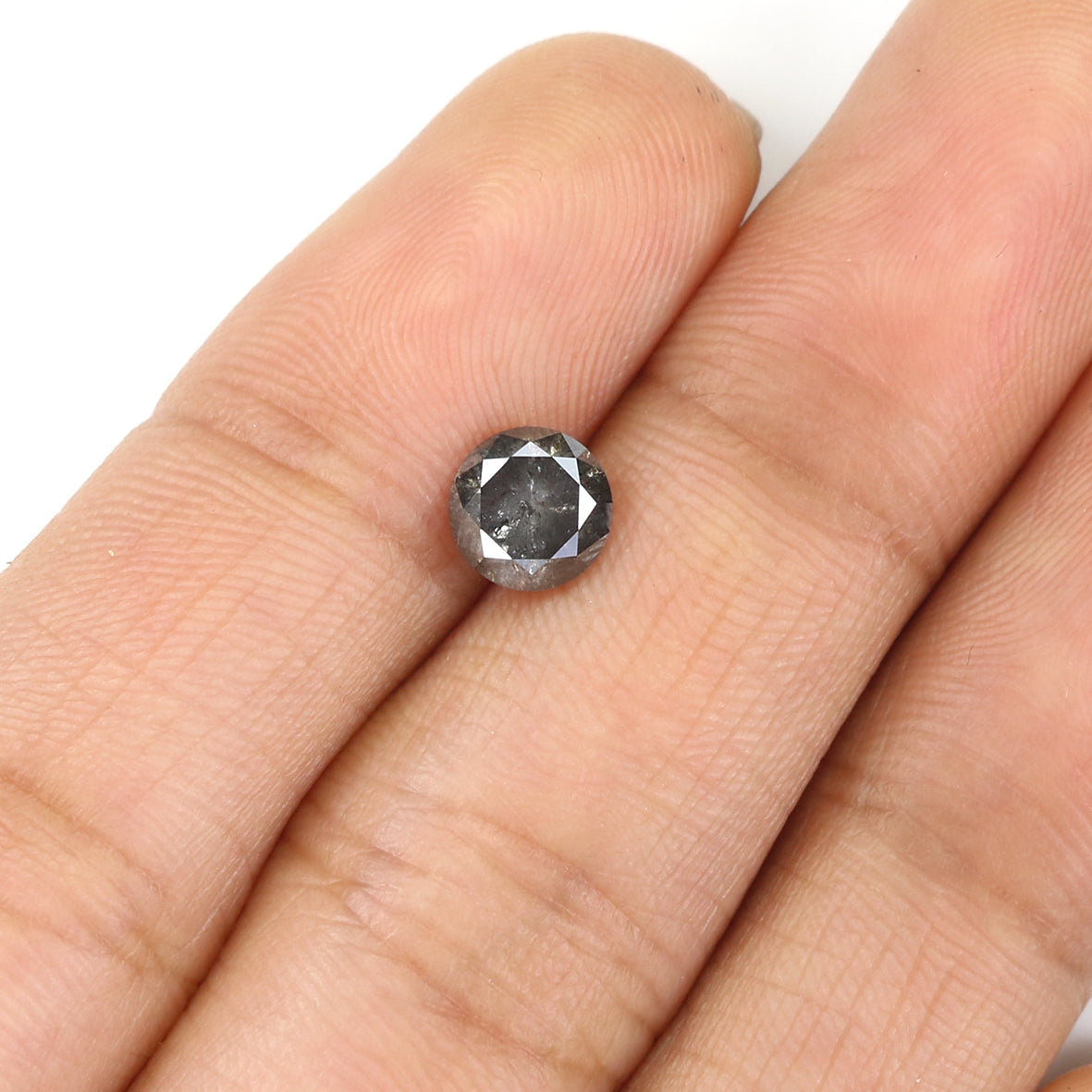 0.97 CT Natural Loose Round Shape Diamond Black Grey Color Round Shape Diamond 5.90 MM Salt And Pepper Round Brilliant Cut Diamond LQ2028