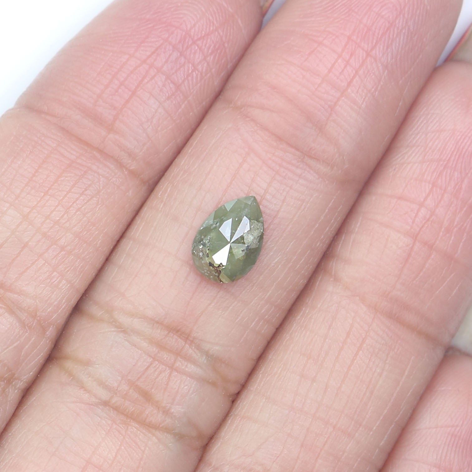 0.91 CT Natural Loose Pear Shape Diamond Green Color Pear Cut Diamond 7.65 MM Natural Loose Green Color Pear Brilliant Cut Diamond LQ9937