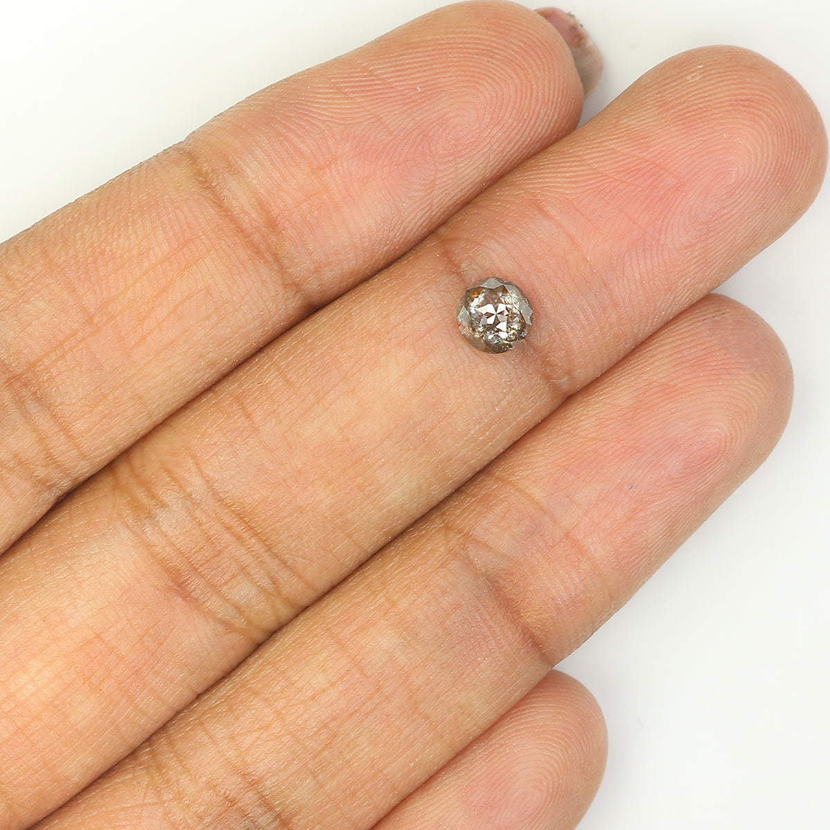 0.46 Ct Natural Loose Round Rose Cut Diamond Salt and Pepper Round Shape Diamond 4.75 MM Natural Black Gray Color Rose Cut Diamond LQ1029