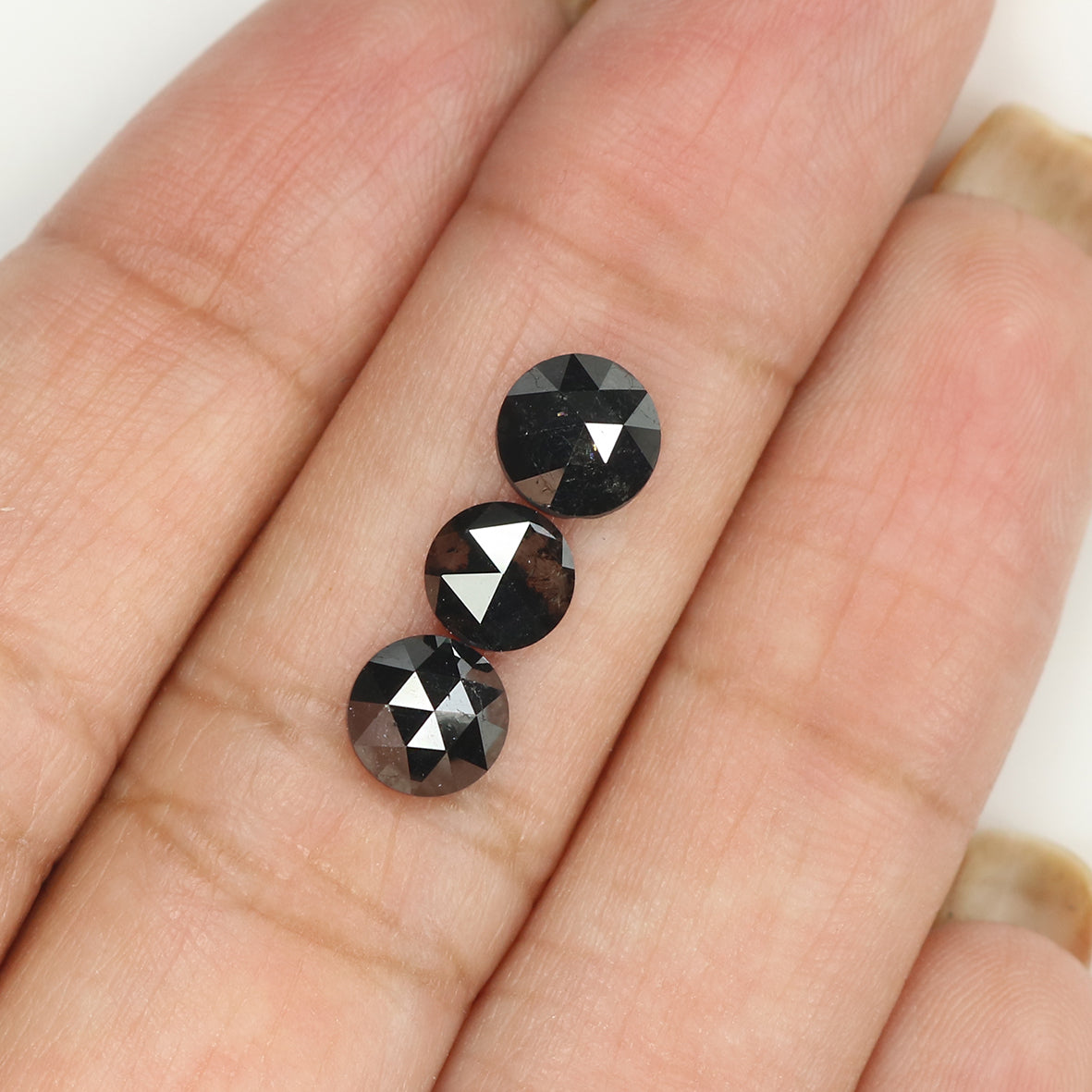 1.98 CT Natural Loose Round Rose Cut Diamond Black Color Round Shape Diamond 5.40 MM Natural Black Color Round Rose Cut Diamond LQB1748