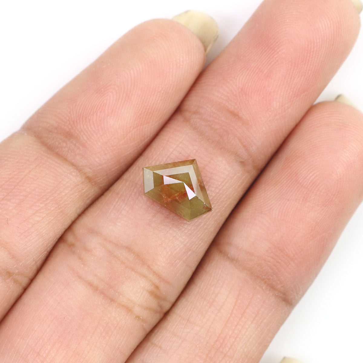 1.88 CT Natural Loose Shield Shape Diamond Yellow Color Shield Cut Diamond 6.80 MM Natural Brown Diamond Shield Rose Cut Diamond LQ9974