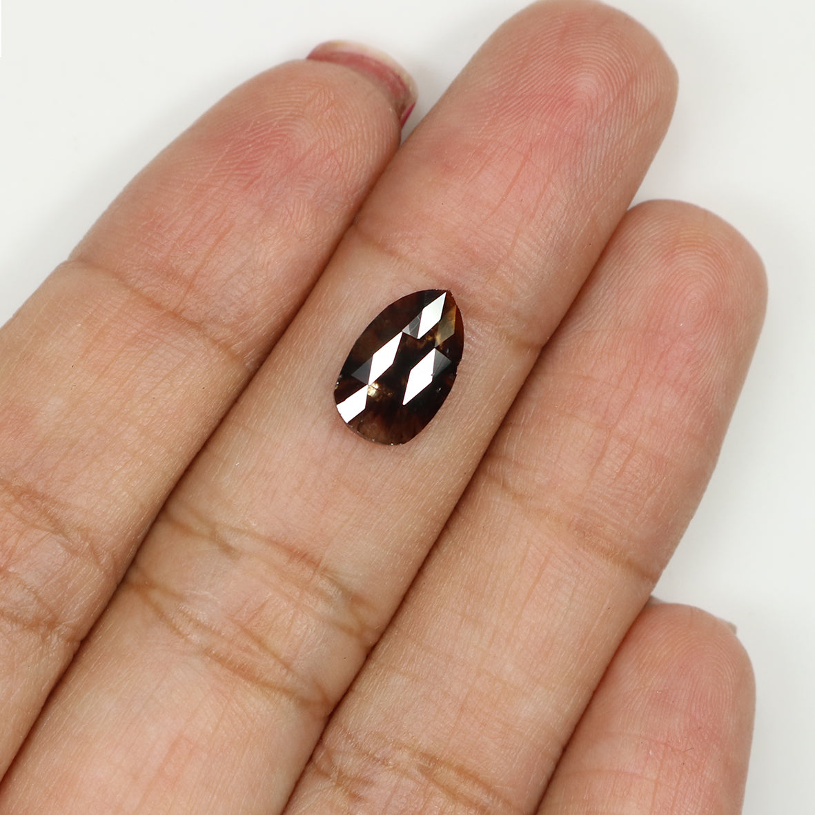 1.29 CT Natural Loose Pear Shape Diamond Brown Color Pear Cut Diamond 10.40 MM Natural Loose Brown Color Pear Rose Cut Diamond KQ1395