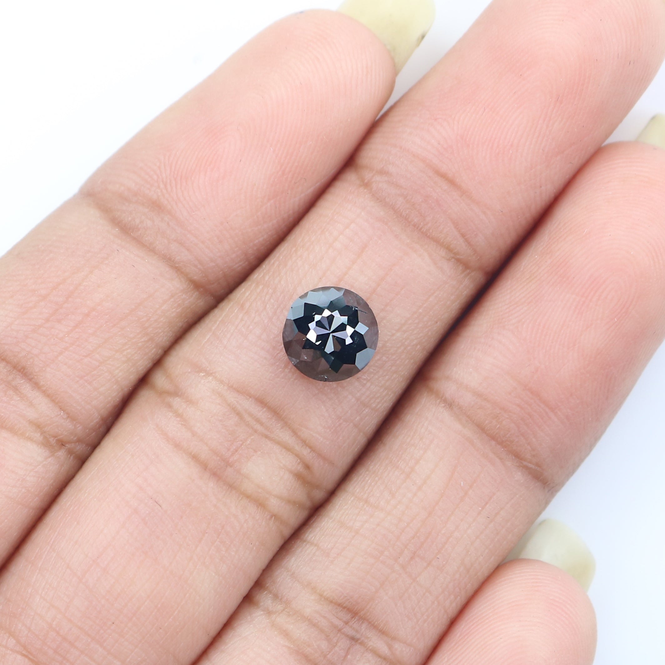 1.26 CT Natural Loose Round Rose Cut Diamond Black Color Round Shape Diamond 6.60 MM Natural Loose Black Color Round Rose Cut Diamond KQ1843