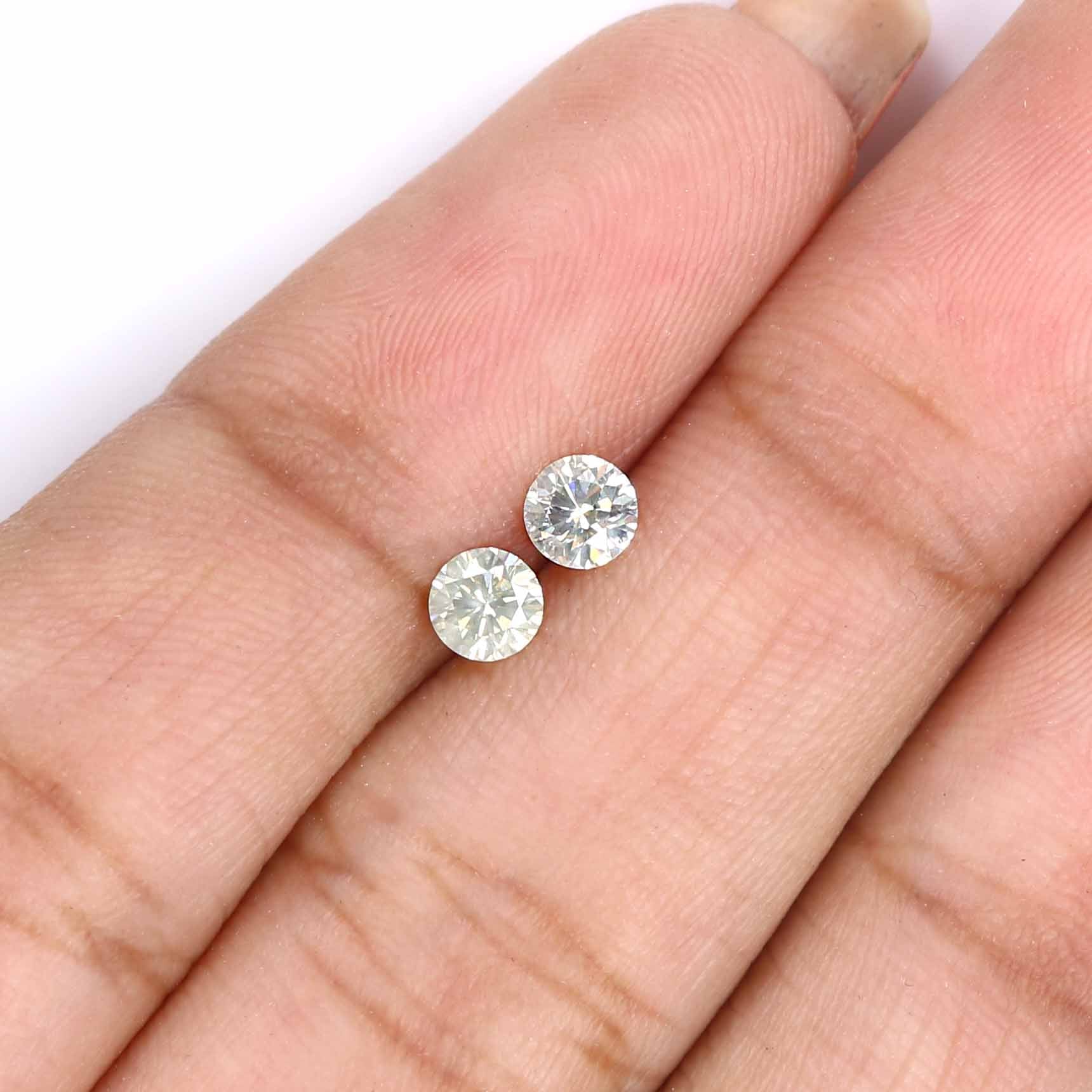 0.40 Ct Natural Loose Round Cut Pair Diamond White - I Color Round Cut Diamond 3.70 MM Natural Diamond Round Brilliant Cut Diamond LQ2172