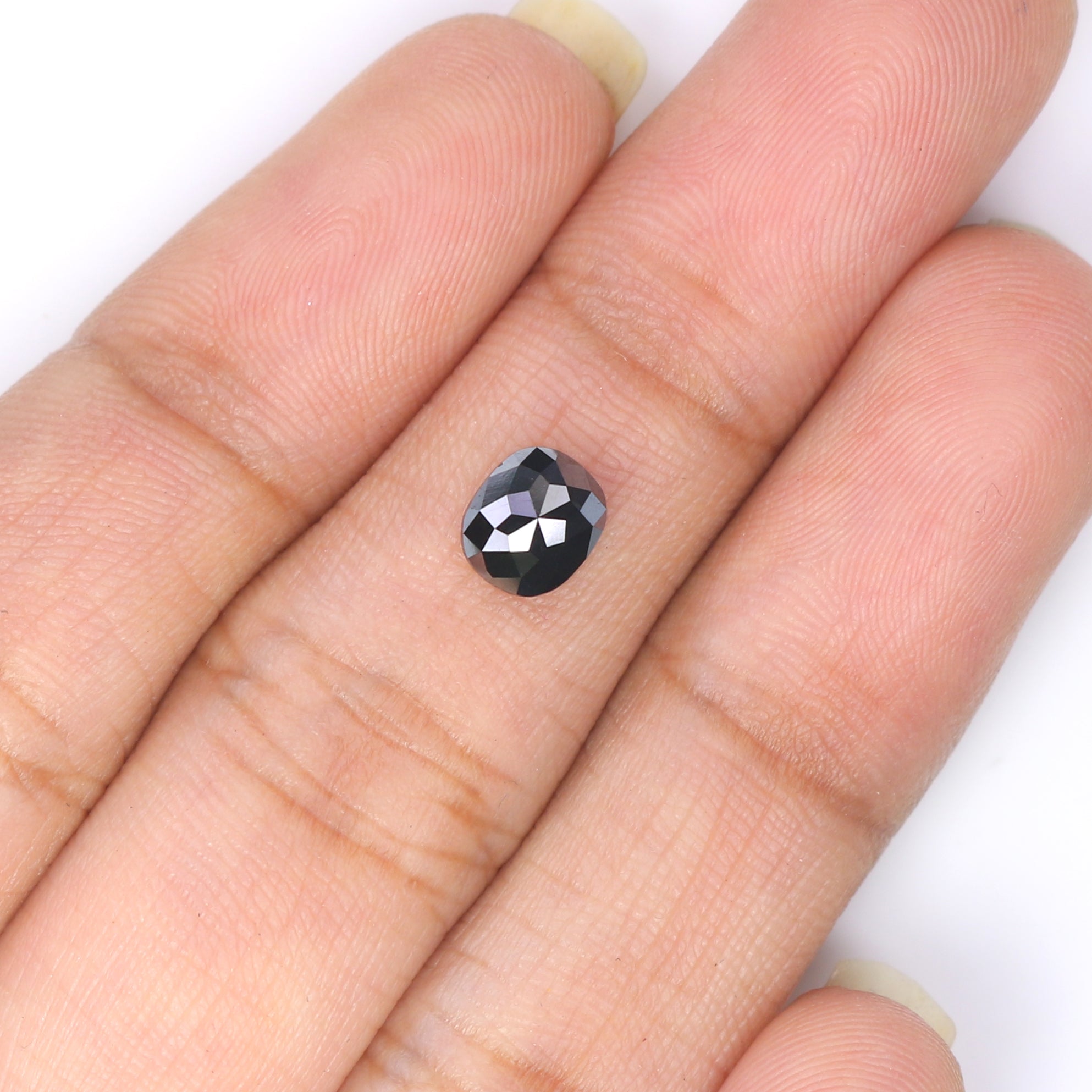 0.78 CT Natural Loose Oval Shape Diamond Black Oval Rose Cut Diamond 5.95 MM Natural Loose Black Color Oval Shape Rose Cut Diamond QK2517