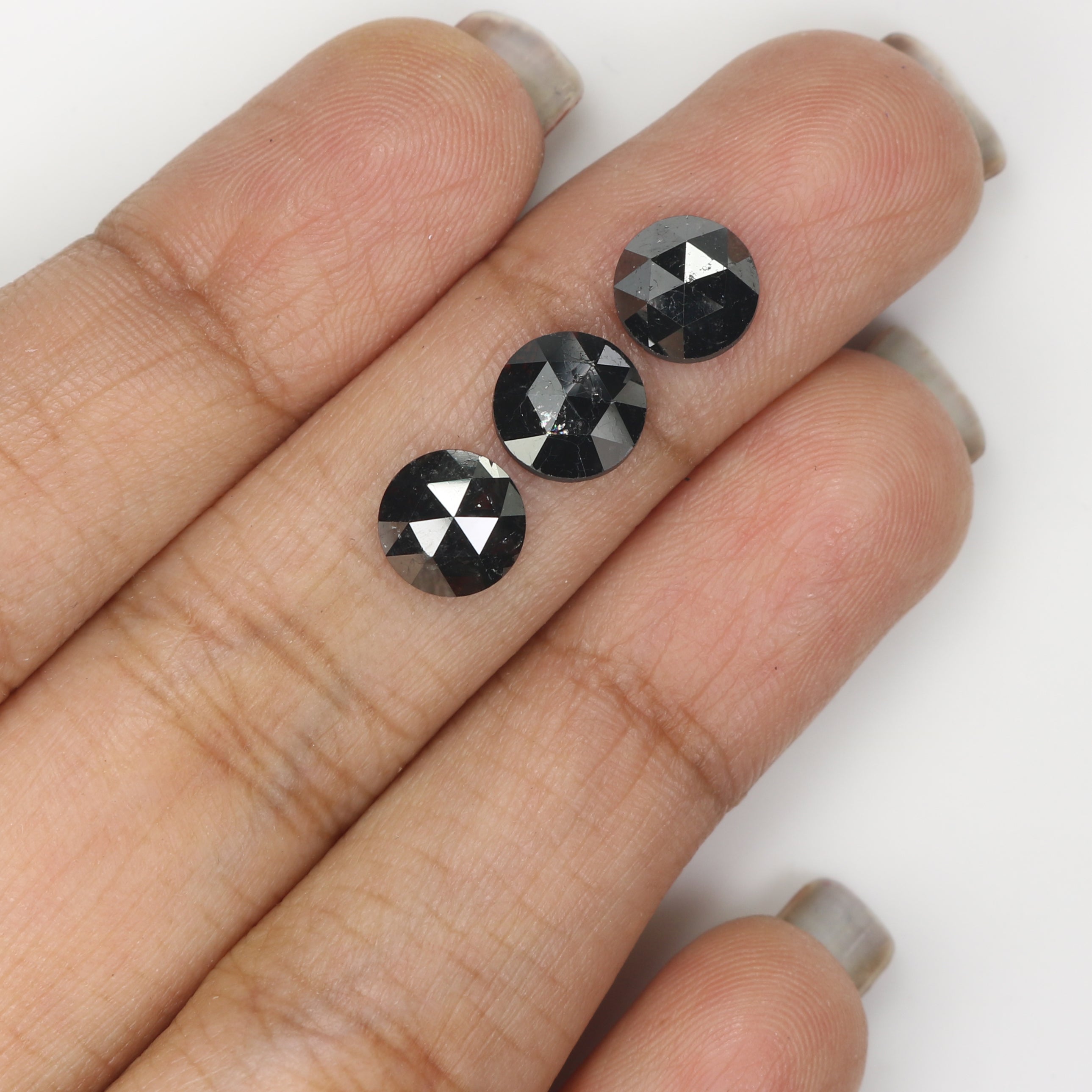 3.58 CT Natural Loose Round Rose Cut Diamond Black Color Round Shape Diamond 6.85 MM Natural Loose Black Color Round Rose Cut Diamond LQ1695