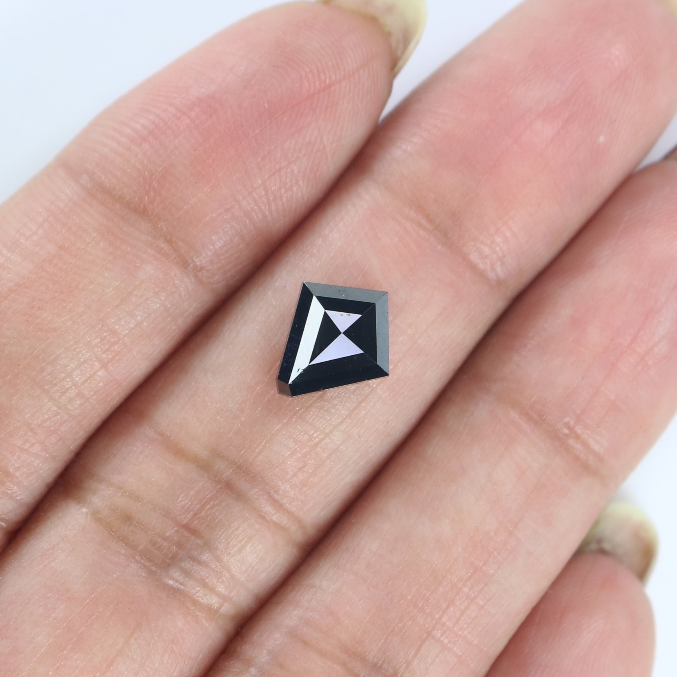 1.56 Ct Natural Loose Kite Shape Diamond Black Color Kite Shape Diamond 9.30 MM Natural Loose Black Diamond Kite Rose Cut Diamond KQ2615