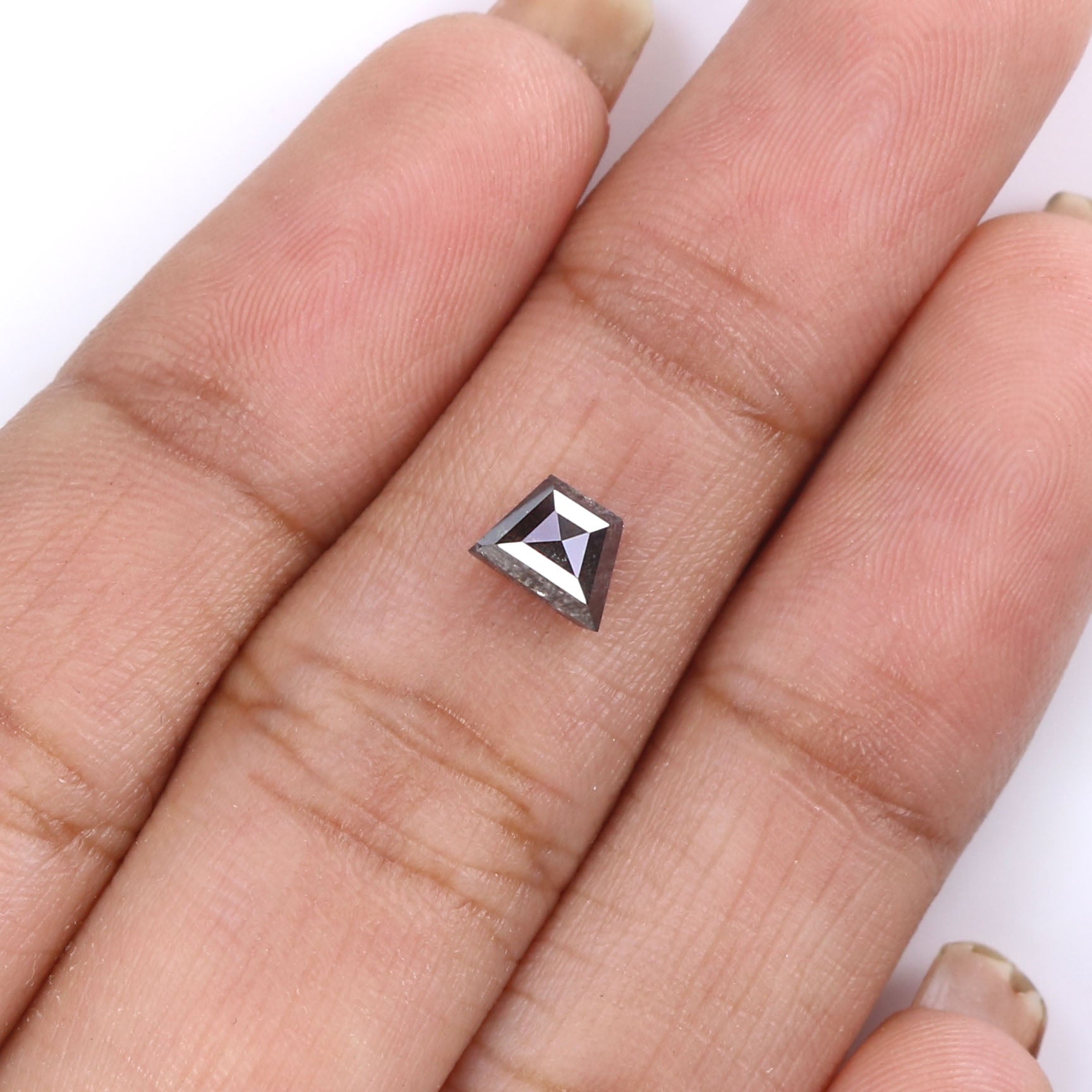 0.68 CT Natural Loose Antique Shape Diamond Salt And Pepper Antique Diamond 5.85 MM Natural Black Grey Color Antique Rose Cut Diamond LQ8188