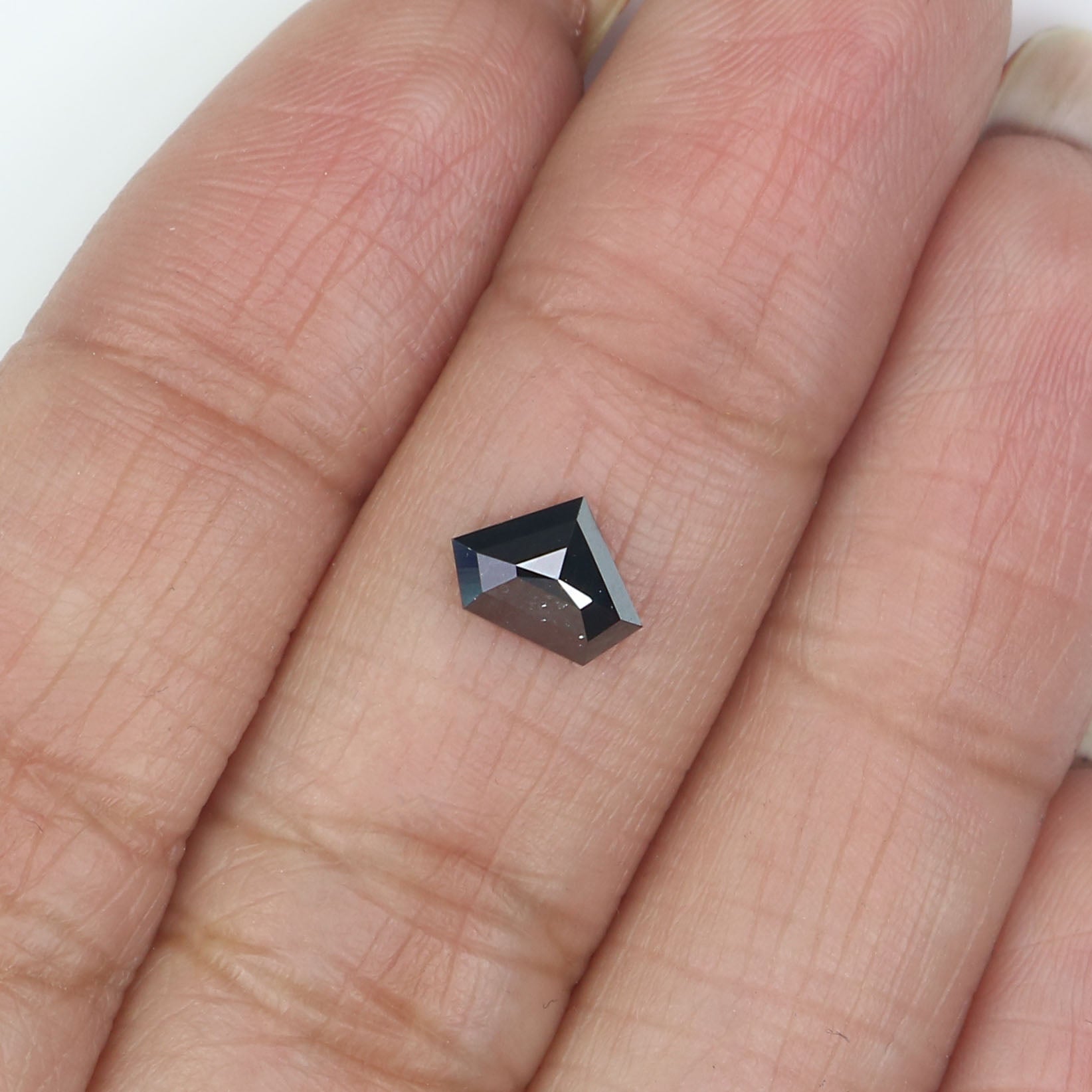 0.66 CT Natural Loose Shield Shape Diamond Black Color Shield Cut Diamond 5.40 MM Natural Loose Black Color Shield Rose Cut Diamond LQ9786