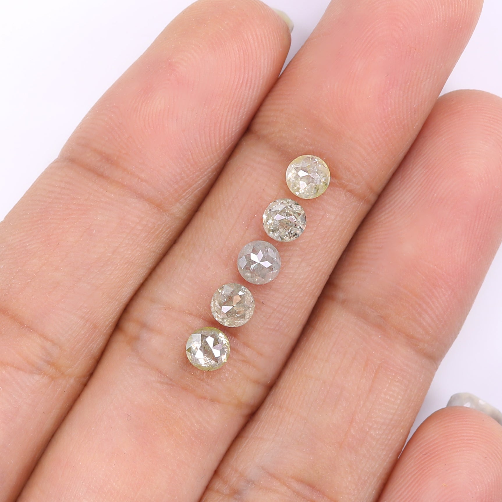 1.58 CT Natural Loose Rose Cut Diamond Grey Color Round Cut Diamond 3.90 MM Natural Loose Yellow Diamond Round Rose Cut Shape Diamond LQ9886