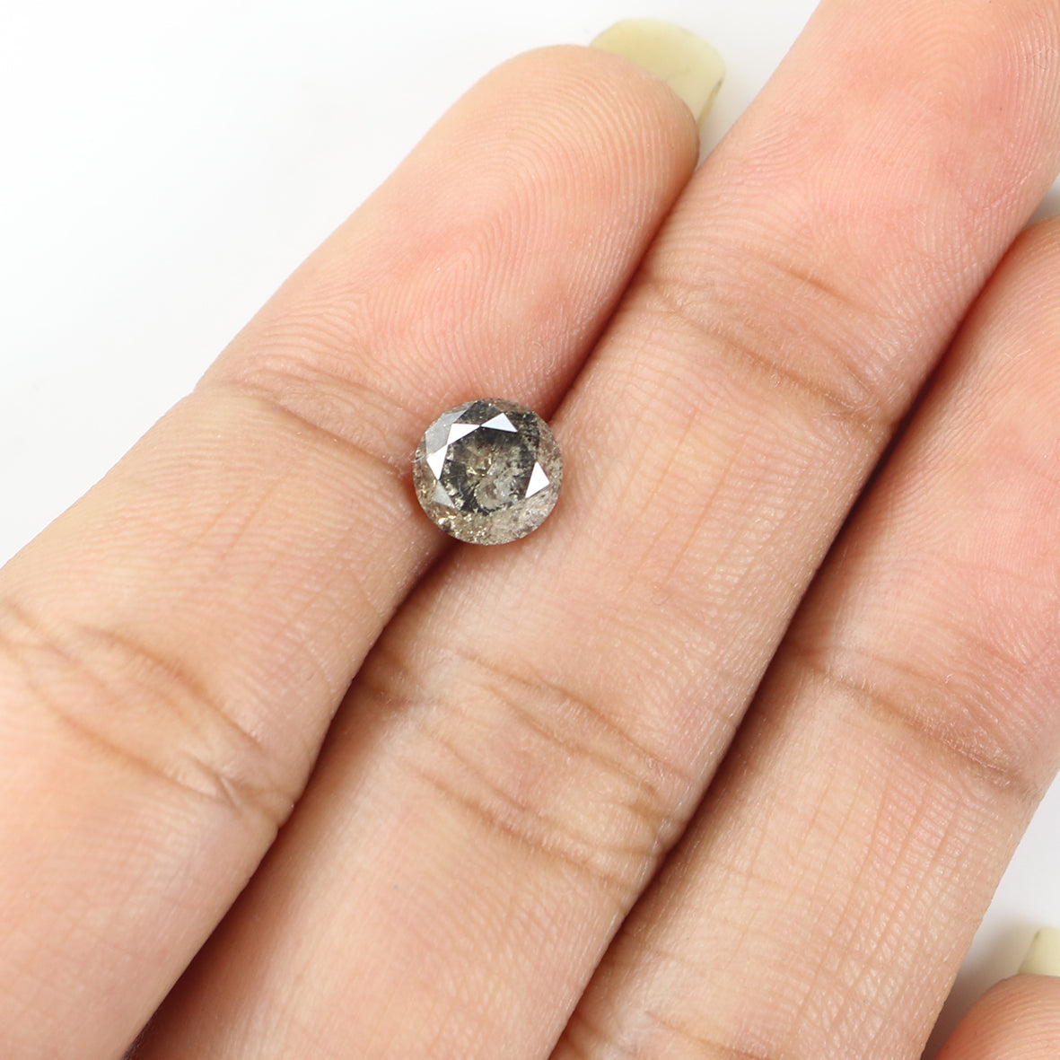 1.16 CT Natural Loose Round Shape Diamond Salt And Pepper Round Cut Diamond 6.30 MM Natural Loose Diamond Round Brilliant Cut Diamond LQ8447