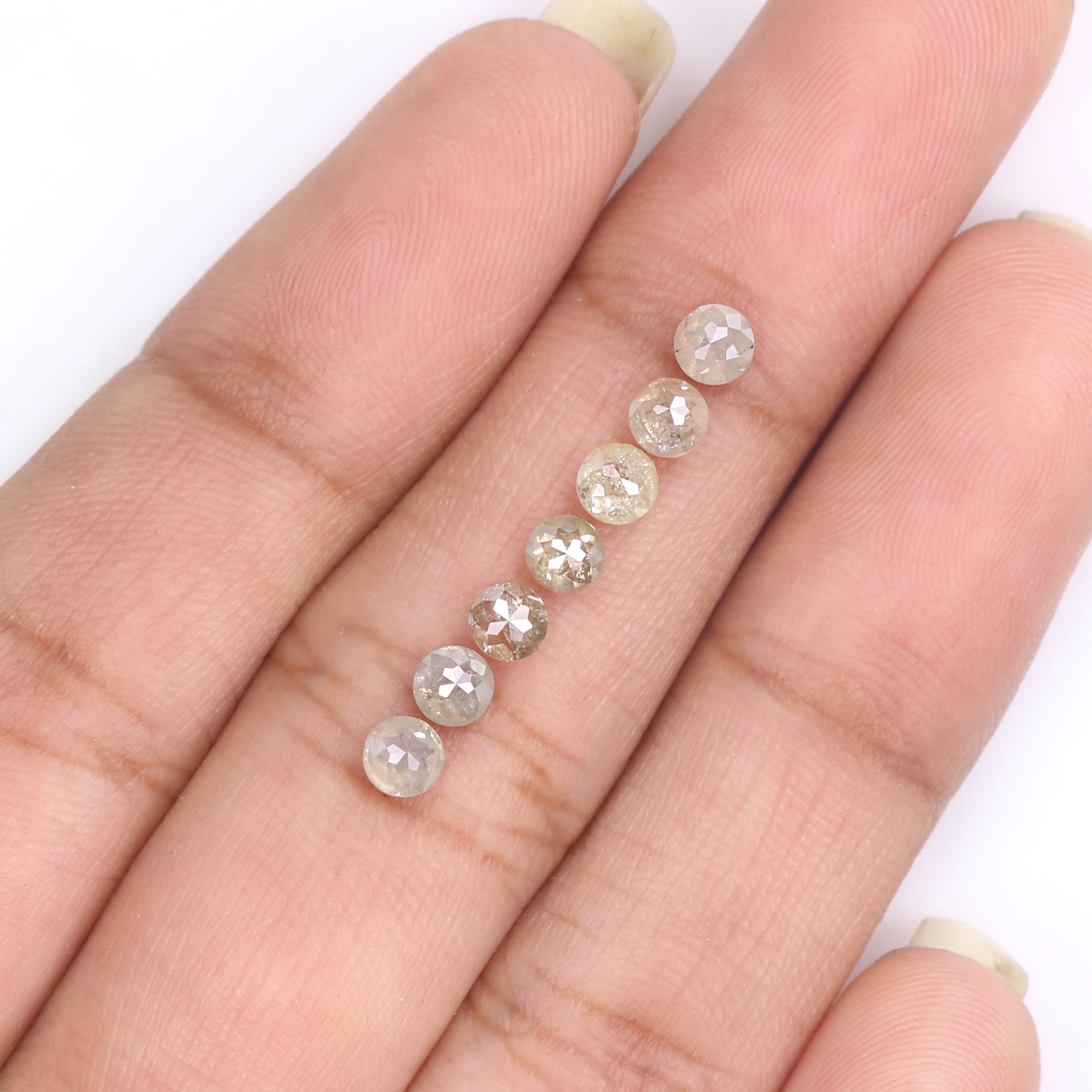 Natural Loose Rose Cut Salt And Pepper Diamond Grey Color 1.39 CT 3.30 MM Round Rose Cut Shape Diamond L9686