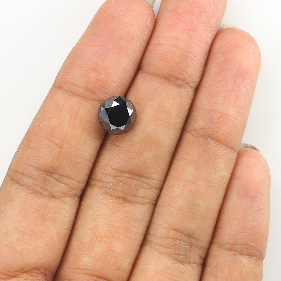 2.90 Ct Natural Loose Round Shape Diamond Black Color Round Cut Diamond 7.80 MM Natural Black Diamond Round Brilliant Cut Diamond LQ1854