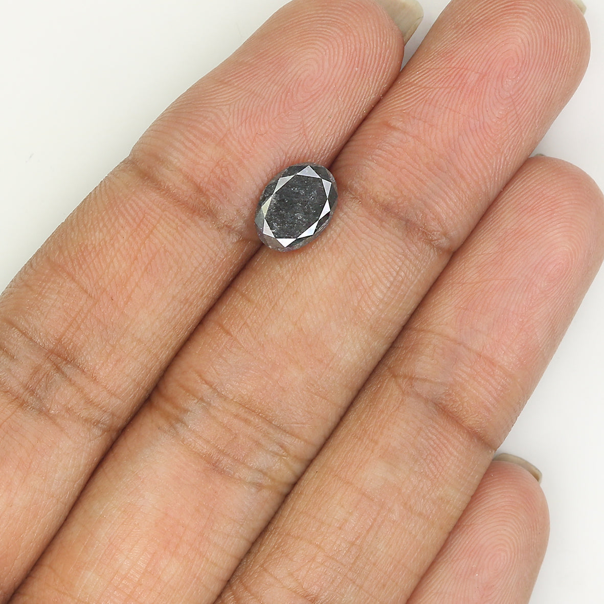 1.46 Ct Natural Loose Oval Shape Diamond Salt And Pepper Oval Diamond 8.30 MM Natural Black Grey Diamond Oval Brilliant Cut Diamond LQ1129