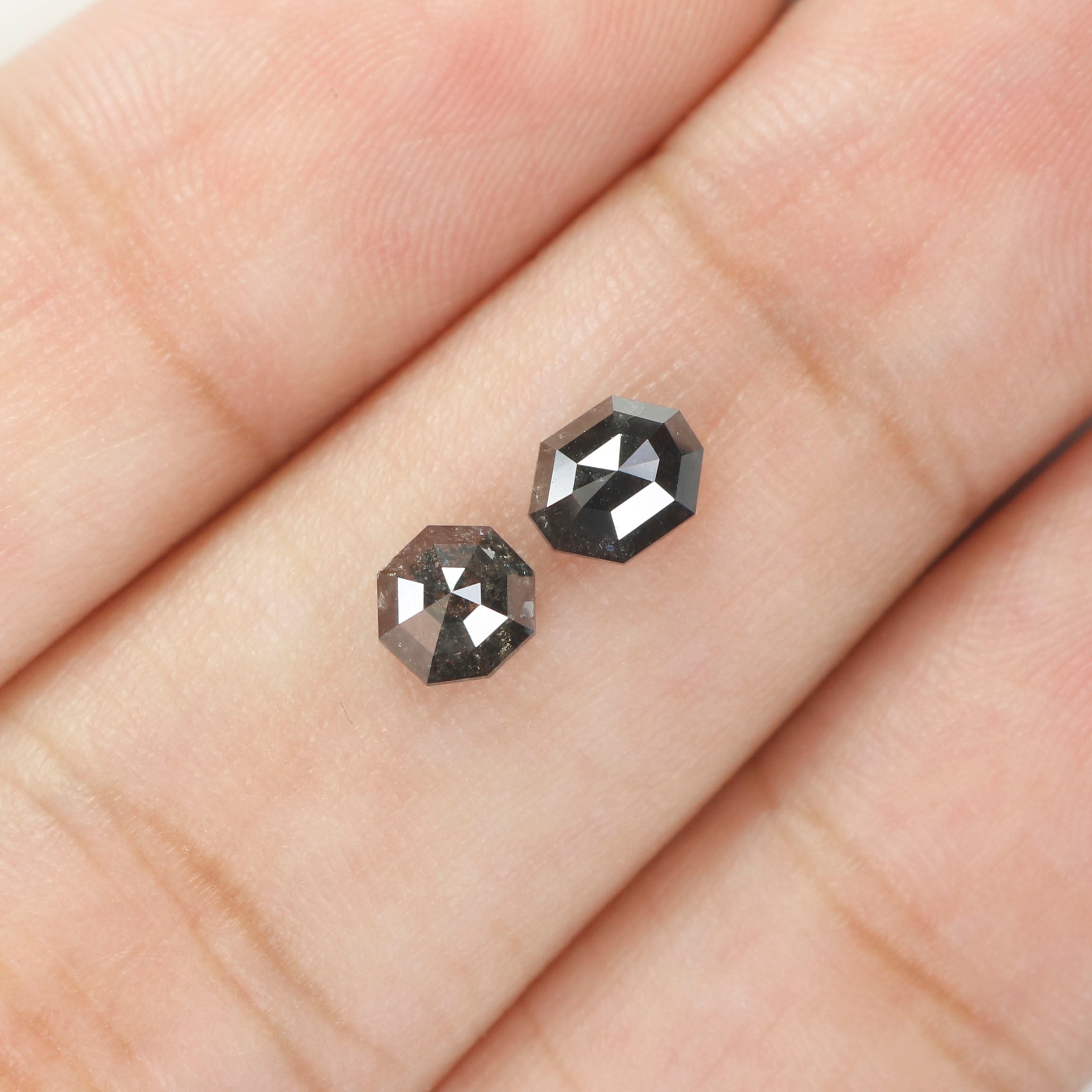 0.96 Ct Natural Loose Diamond, Octagon Diamond, Black Diamond, Octagon Cut Diamond, Polished Diamond, Rose Cut Diamond, Rustic Diamond L9560