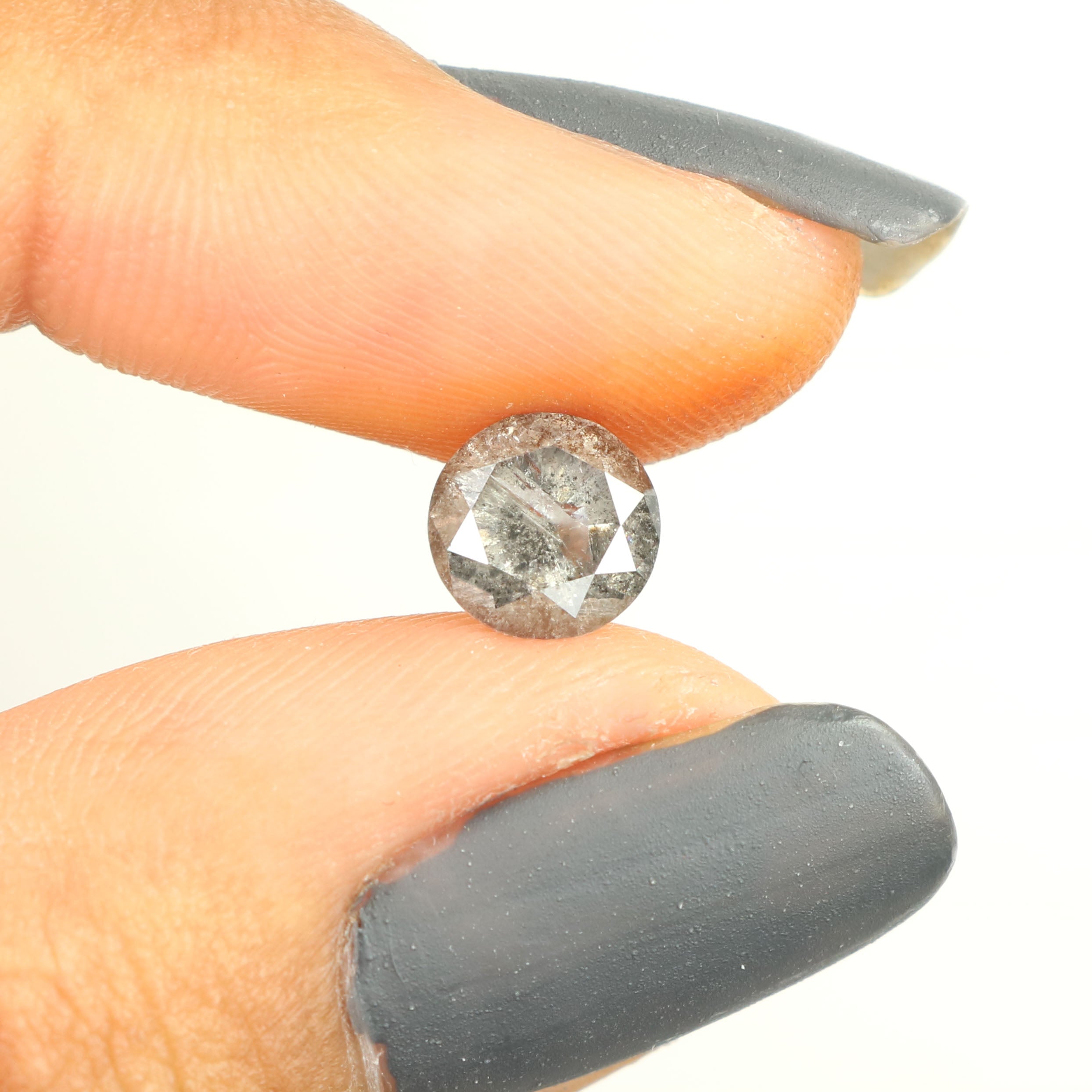 1.44 Ct Natural Loose Round Shape Diamond Salt And Pepper Round Cut Diamond 6.90 MM Natural Loose Diamond Round Brilliant Cut Diamond LQ9352