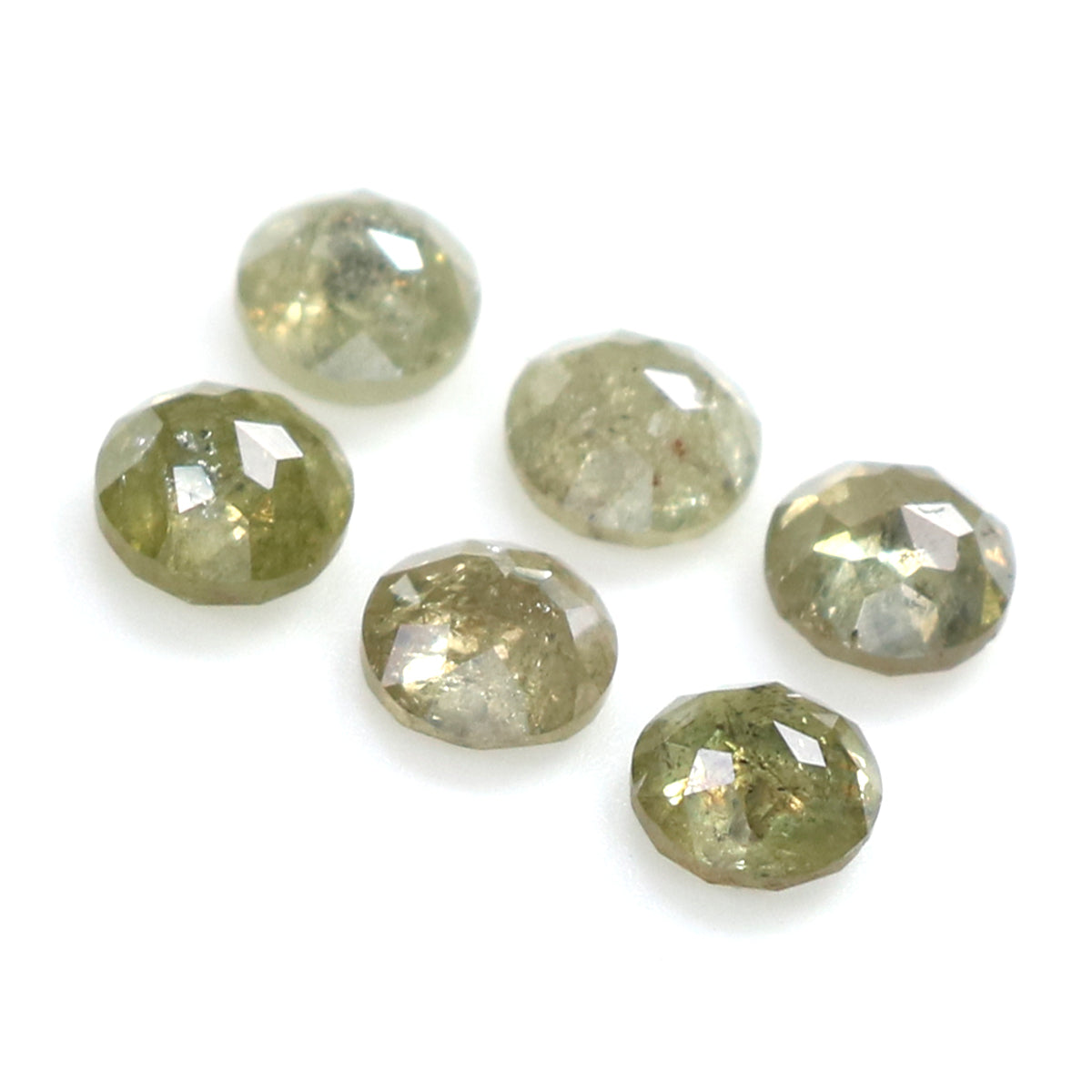 Natural Loose Rose Cut Grey Green Diamond Color 1.22 CT 3.30 MM Round Rose Cut Shape Diamond L9692