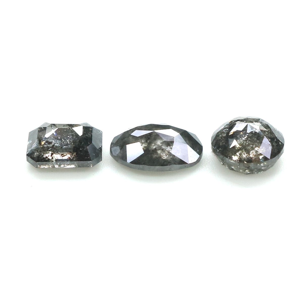 0.94 CT Natural Loose Mix Shape Diamond Salt And Pepper Mix Shape Diamond 4.10 MM Natural Black Grey Color Mix Shape Rose Cut Diamond LQ195