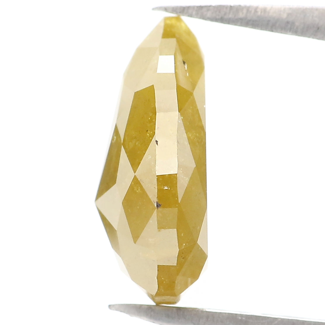 2.16 CT Natural Loose Pear Shape Diamond Yellow Color Pear Shape Diamond 10.00 MM Natural Loose Yellow Diamond Pear Rose Cut Diamond LQ2089