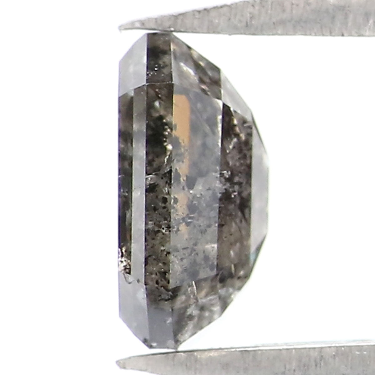 0.84 CT Natural Loose Emerald Shape Diamond Salt And Pepper Emerald Cut Diamond 6.05 MM Natural Black Grey Emerald Rose Cut Diamond LQ2165