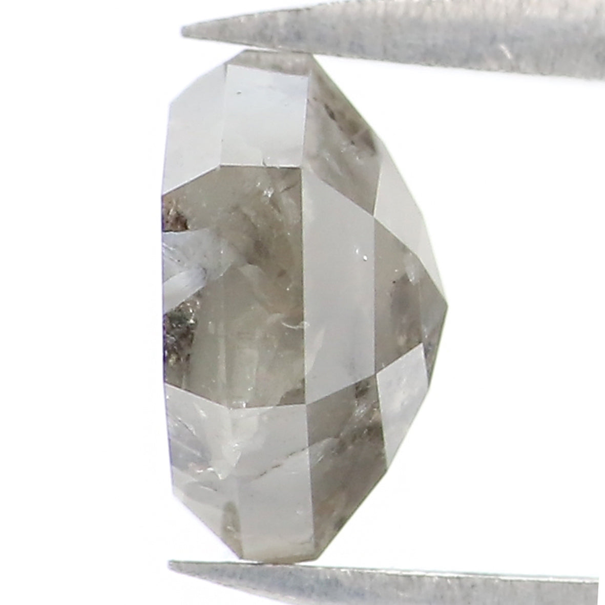 Natural Loose Hexagon Salt And Pepper Diamond Grey Color 1.29 CT 6.70 MM Hexagon Shape Rose Cut Diamond KR2007