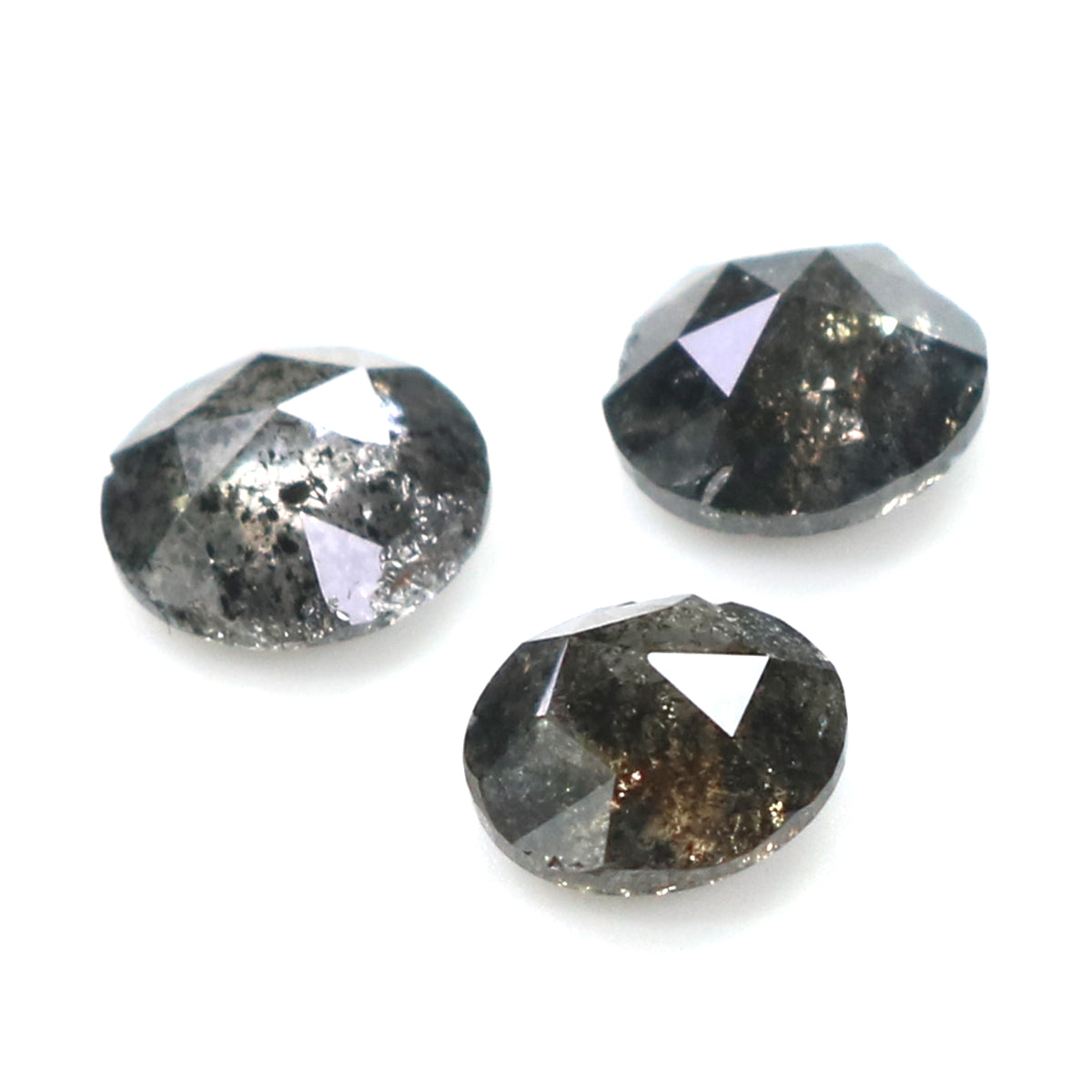 1.26 Ct Natural Loose Round Rose Cut Diamond Salt And Pepper Round Diamond 4.70 MM Natural Black Grey Color Round Rose Cut Diamond KQ1729