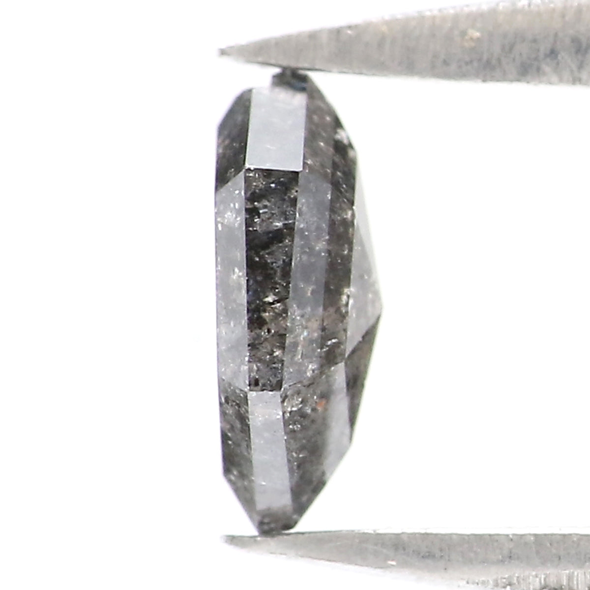 Natural Loose Hexagon Salt And Pepper Diamond Black Grey Color 0.37 CT 5.73 MM Hexagon Shape Rose Cut Diamond KR2539