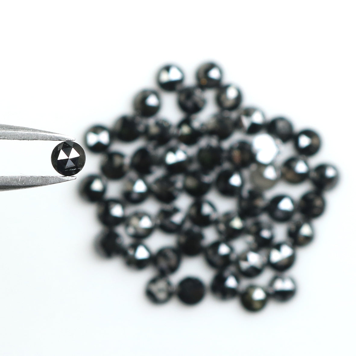 4.72 CT Natural Loose Round Rose Cut Diamond Black Color Round Shape Diamond 2.70 MM Natural Loose Black Color Round Rose Cut Diamond LQ1761