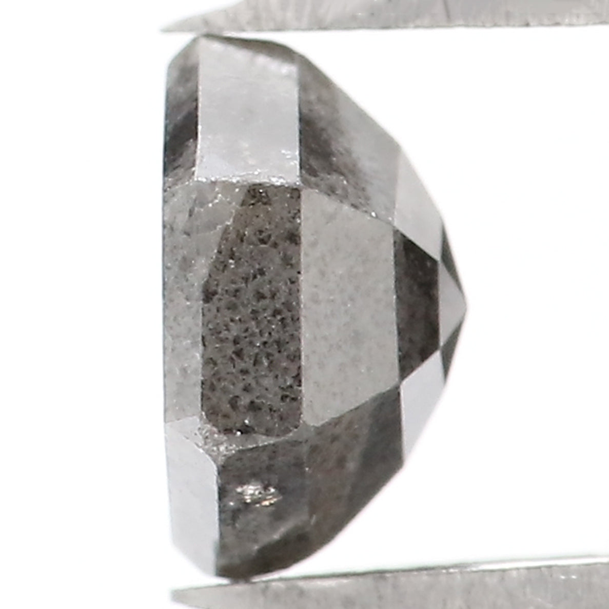 Natural Loose Hexagon Salt And Pepper Diamond Black Grey Color 1.05 CT 6.40 MM Hexagon Shape Rose Cut Diamond KR2406