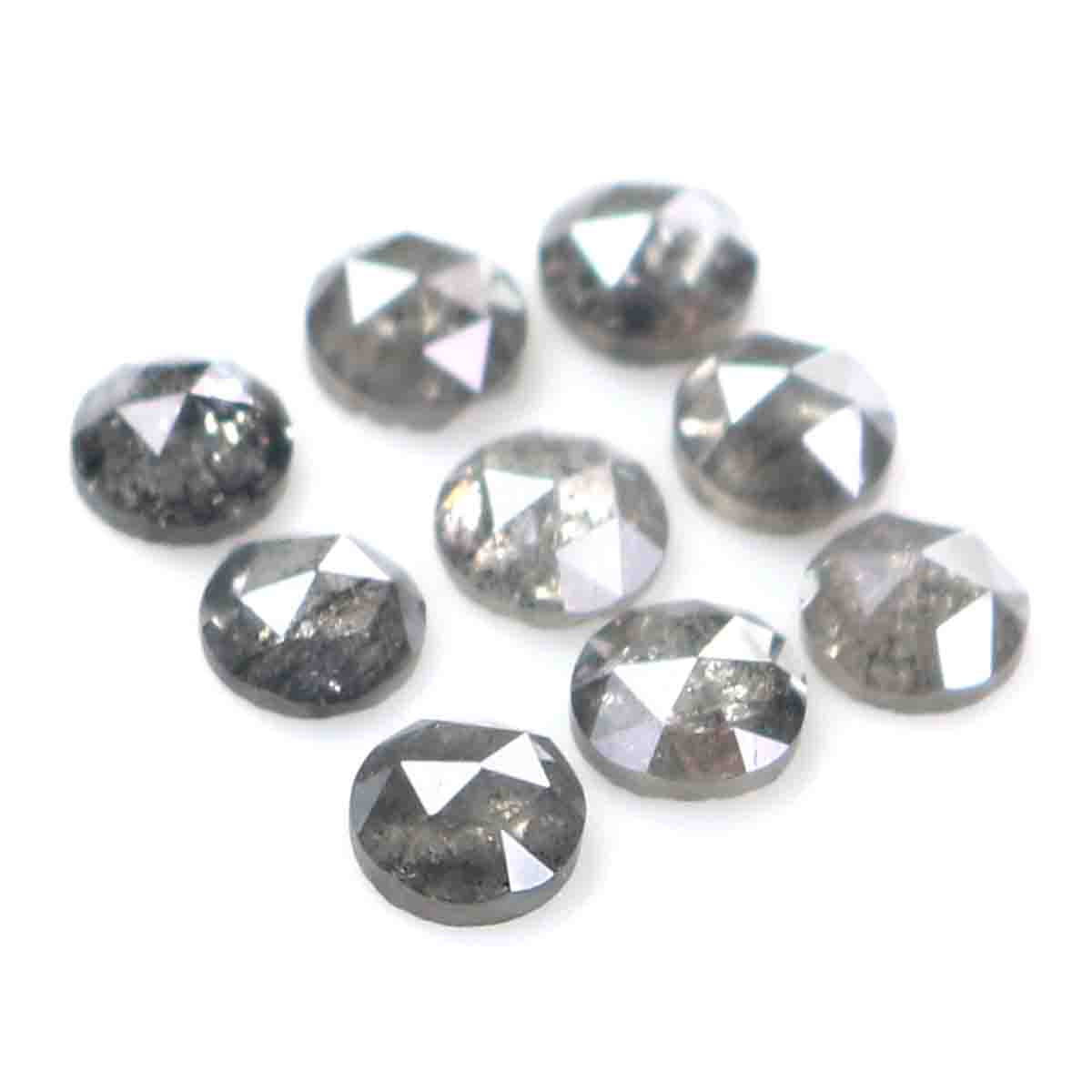 Natural Loose Rose Cut Salt And Pepper Black Grey Color Diamond 1.19 CT 3.12 MM Rose Cut Shape Diamond KDL2404