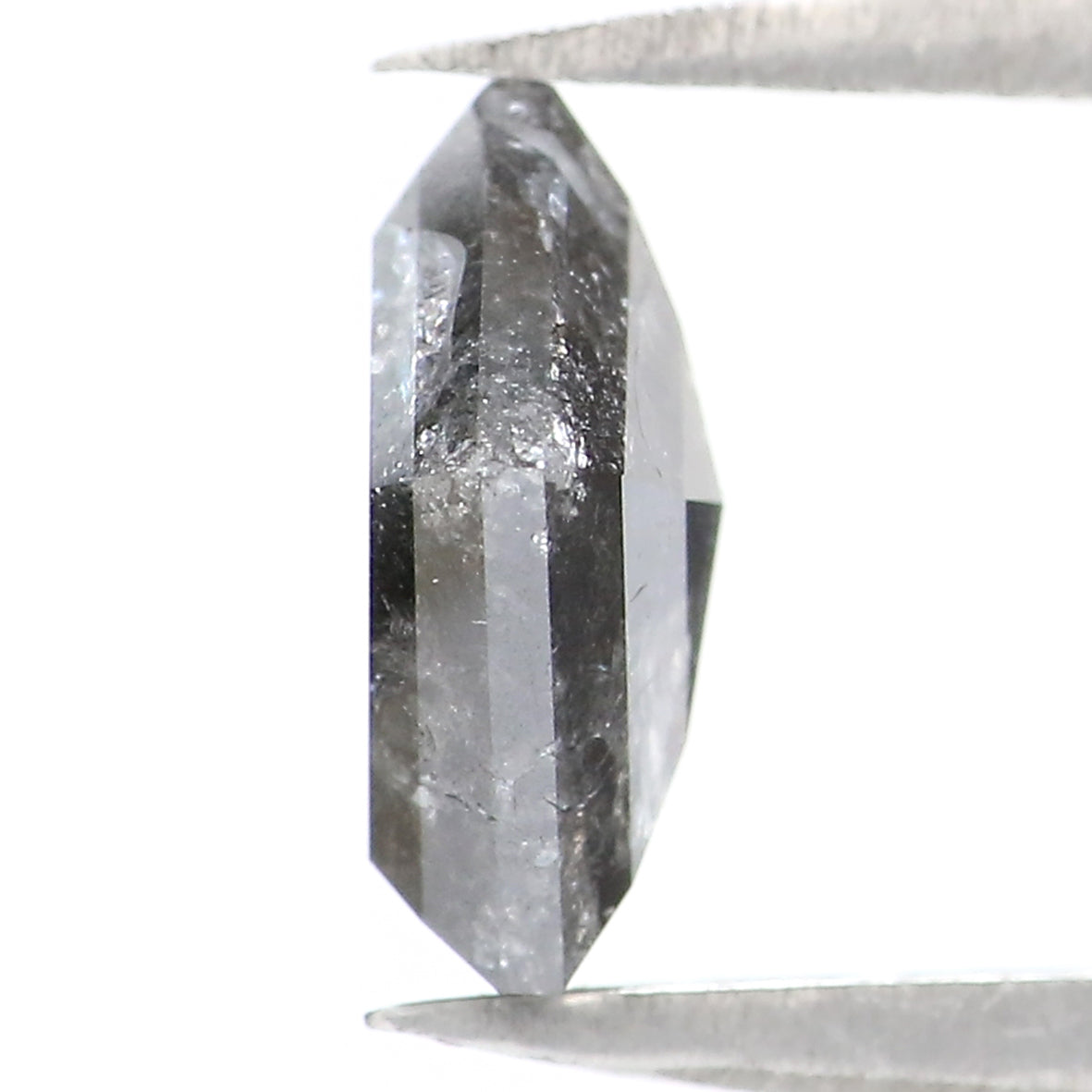 1.47 CT Natural Loose Pentagon Shape Diamond Salt And Pepper Pentagon Cut Diamond 8.30 MM Black Grey Color Pentagon Rose Cut Diamond LQ048