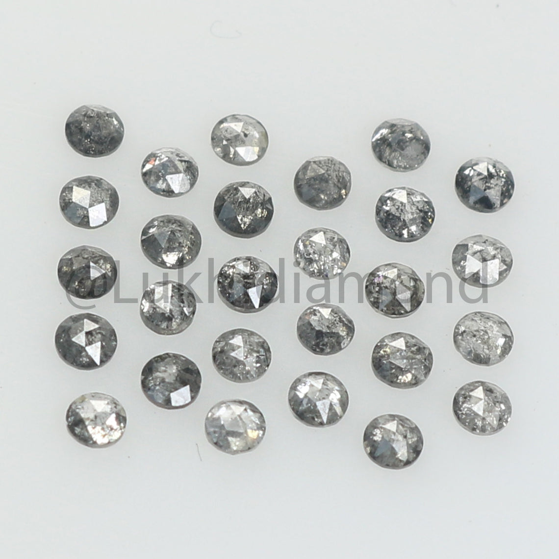 1.00 CT Natural Loose Diamond Round Rose Cut Salt And Pepper Black Gray Color I3 Clarity 2.00 MM Q200-1