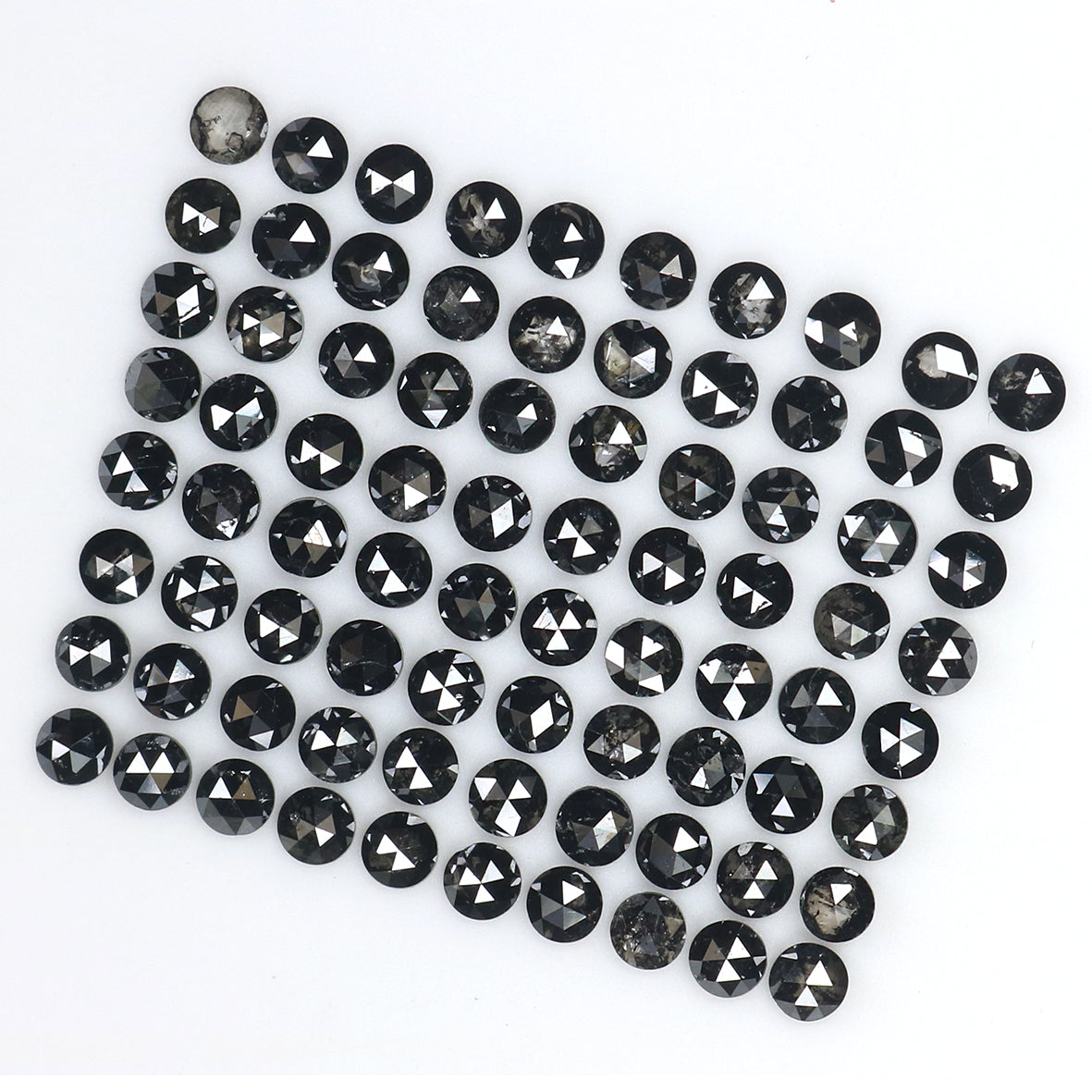 3.54 CT Natural Loose Round Rose Cut Diamond Black Color Round Shape Diamond 2.20 MM Natural Loose Black Color Round Rose Cut Diamond LQ1771