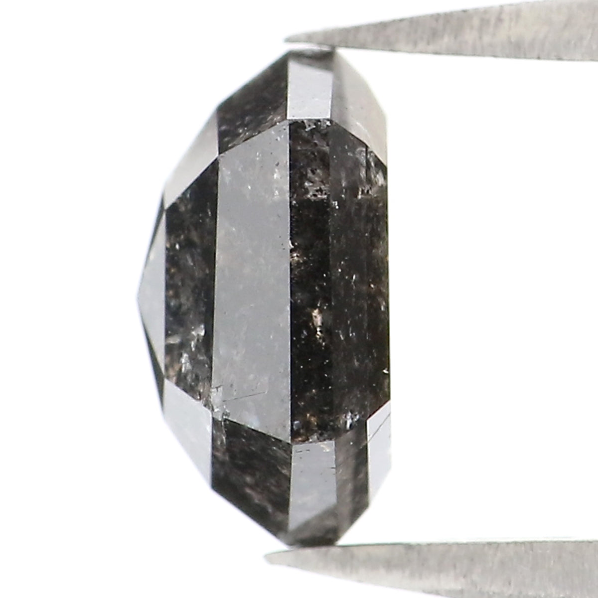 1.93 CT Natural Loose Hexagon Shape Diamond Salt And Pepper Hexagon Diamond 7.95 MM Black Grey Color Hexagon Shape Rose Cut Diamond QL2264