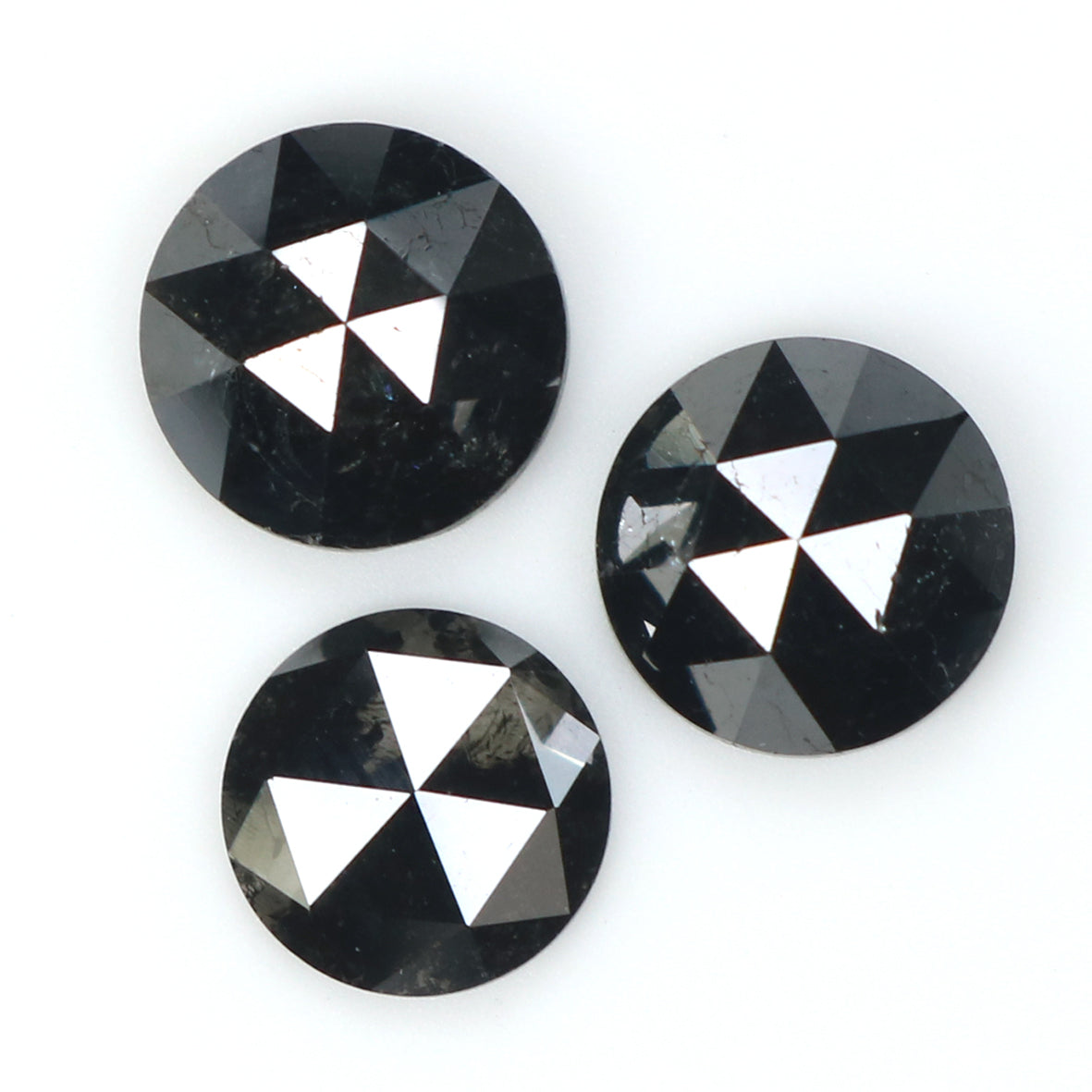 1.98 CT Natural Loose Round Rose Cut Diamond Black Color Round Shape Diamond 5.40 MM Natural Black Color Round Rose Cut Diamond LQB1748