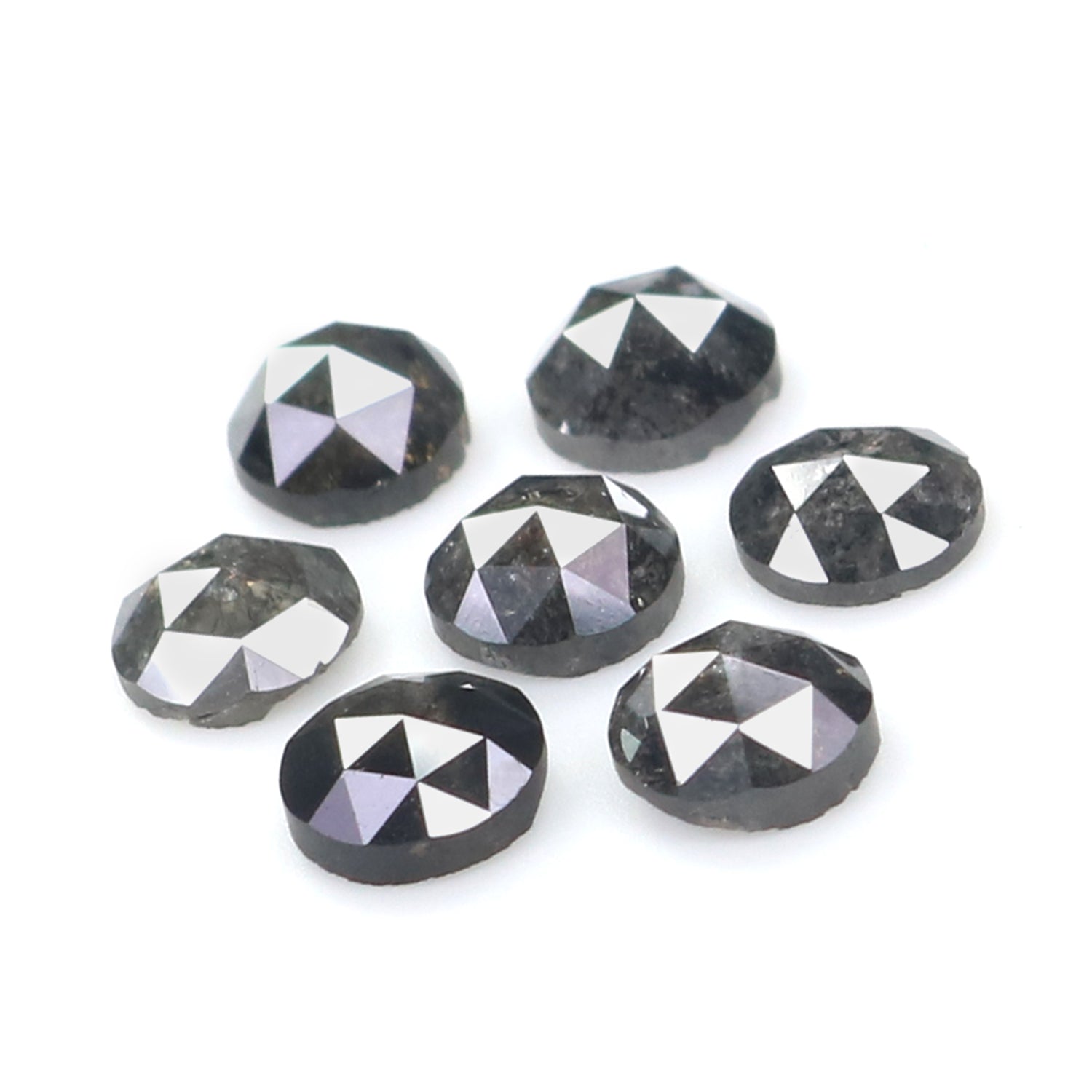 1.97 Ct Natural Loose Round Rose Cut Diamond Salt And Pepper Diamond 3.90 MM Natural Loose Black Grey Color Diamond Round Cut Diamond LQ2381