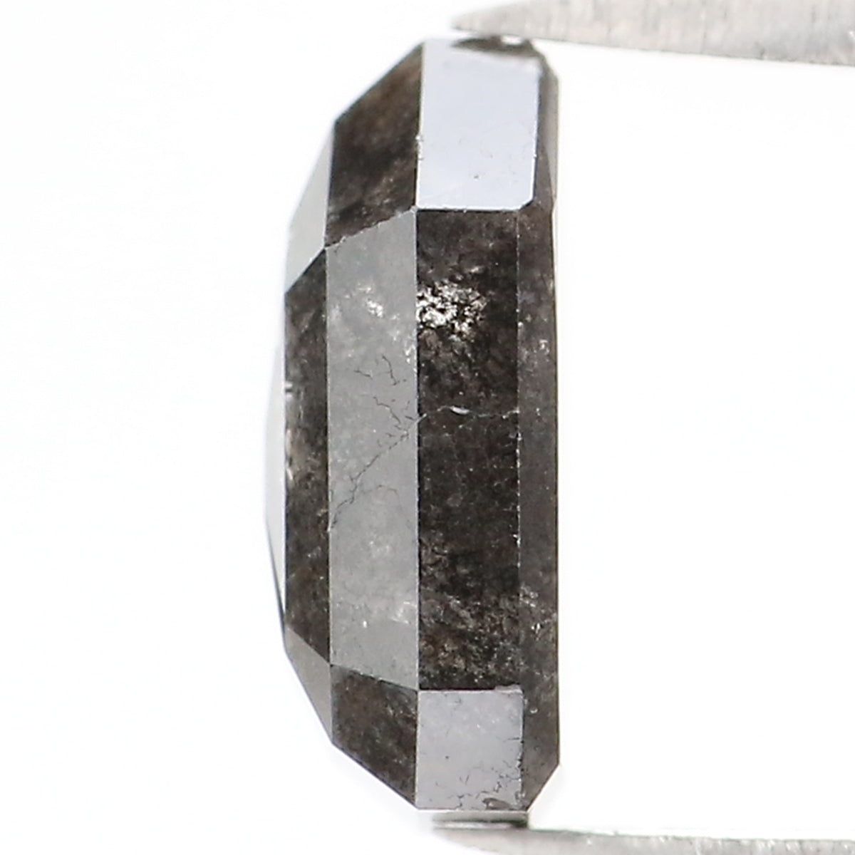 1.56 CT Natural Loose Shield Diamond Black Grey Color Diamond 8.35 MM Natural Loose Diamond Salt And Pepper Shield Rose Cut Diamond LQ1414