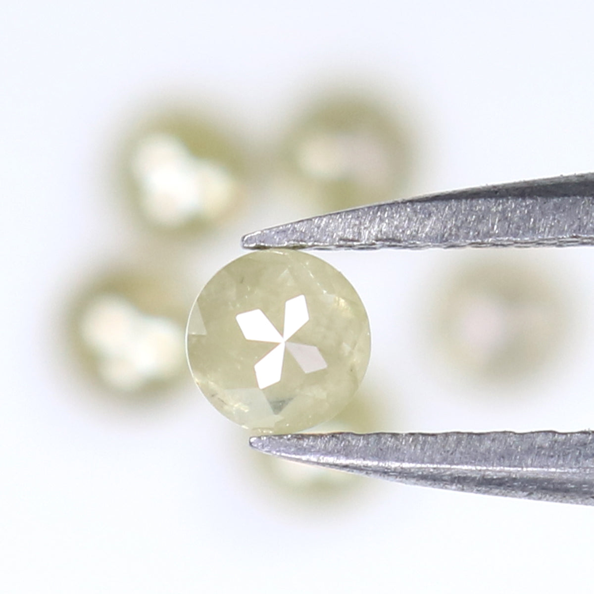 Natural Loose Round Rose Cut Yellow Grey Diamond Color 1.10 CT 3.20 MM Rose Cut Shape Diamond KR2217