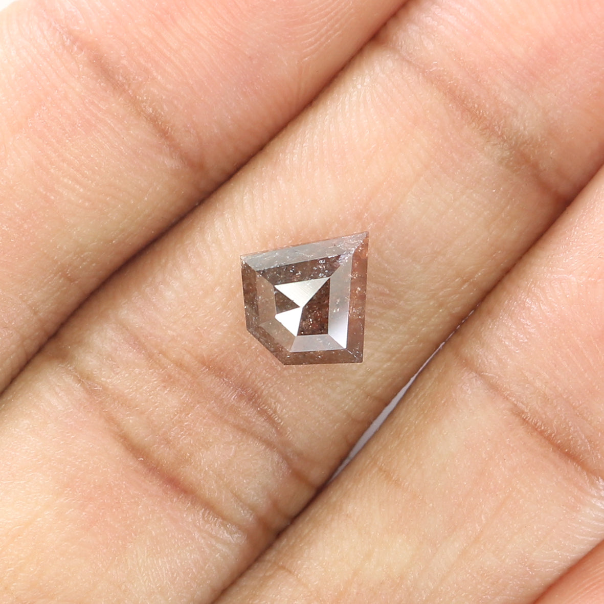 1.80 Ct Natural Loose Diamond Shield Brown Black Color 8.24 MM L9440