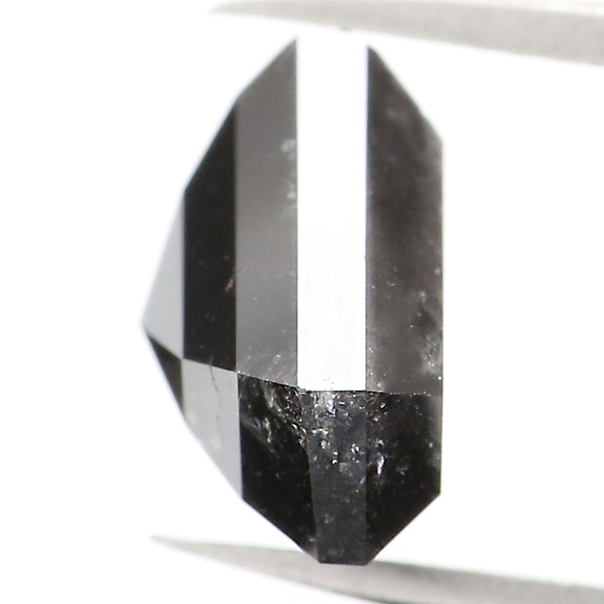 3.03 Ct Natural Loose Shield Shape Diamond Salt And Pepper Shield Cut Diamond 8.20 MM Black Gray Color Shield Shape Rose Cut Diamond QL1117