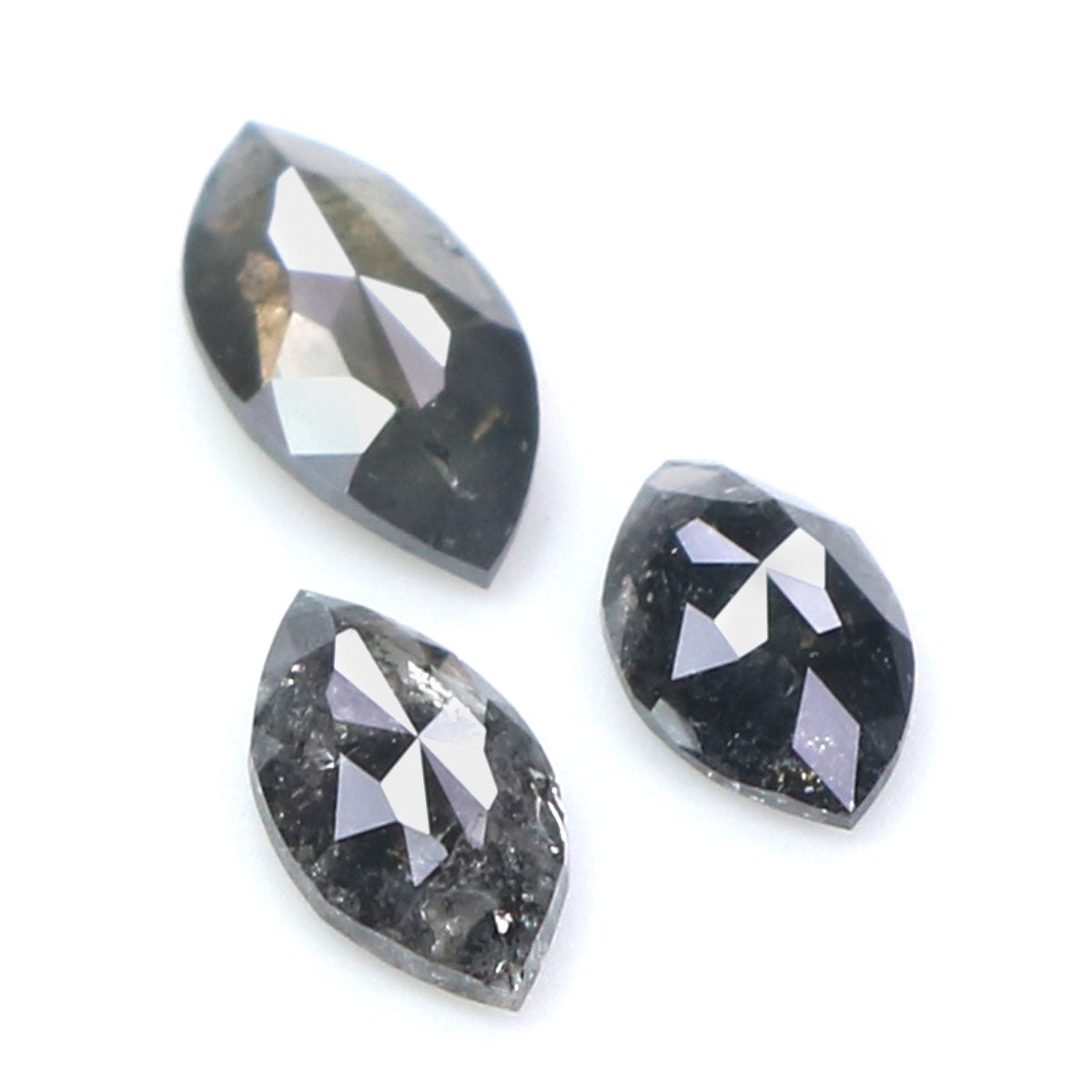 Natural Loose Marquise Salt And Pepper Diamond Black Grey Color 0.86 CT 5.70 MM Marquise Shape Rose Cut Diamond KDL014